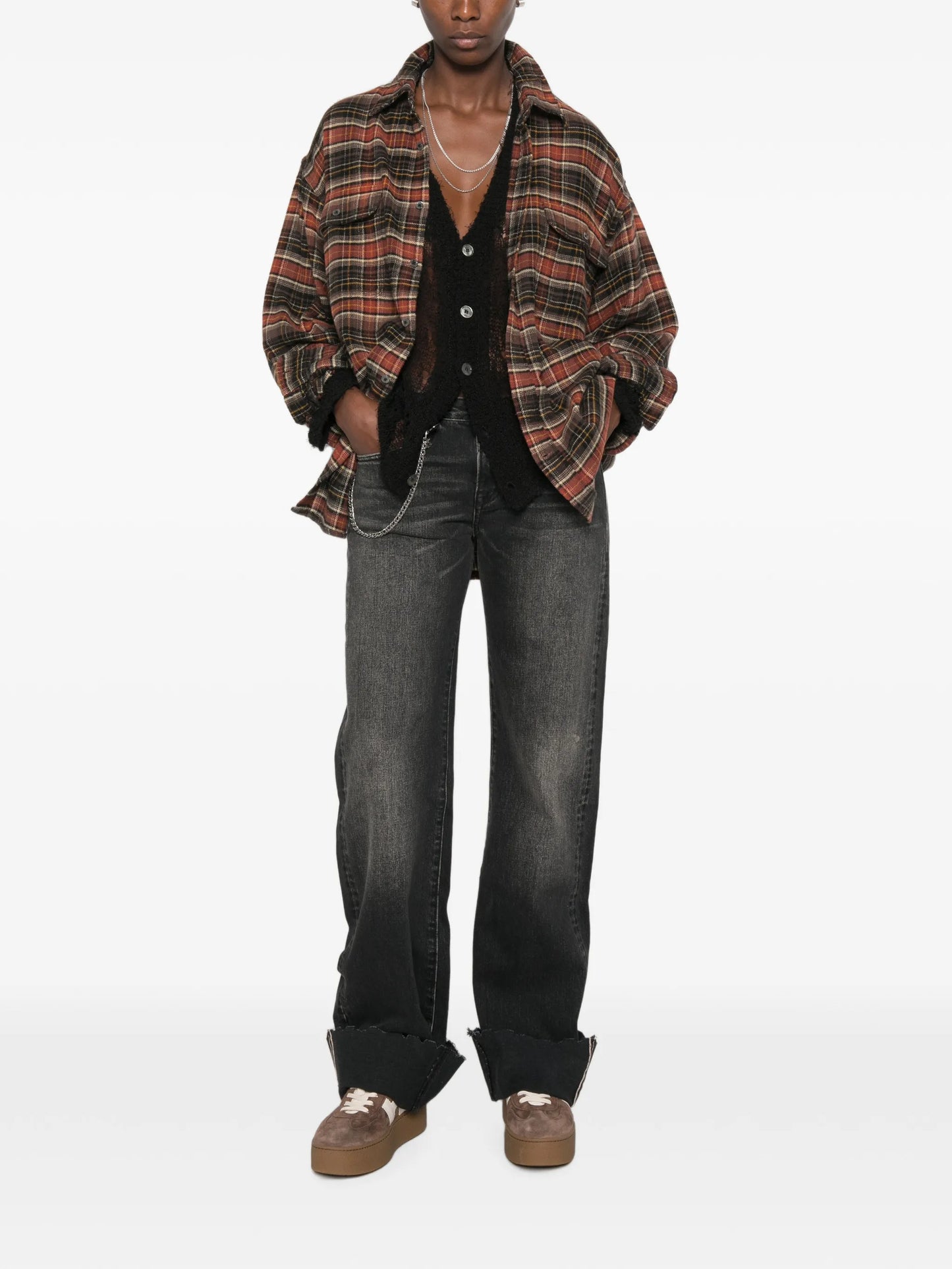 plaid buttoned shirt