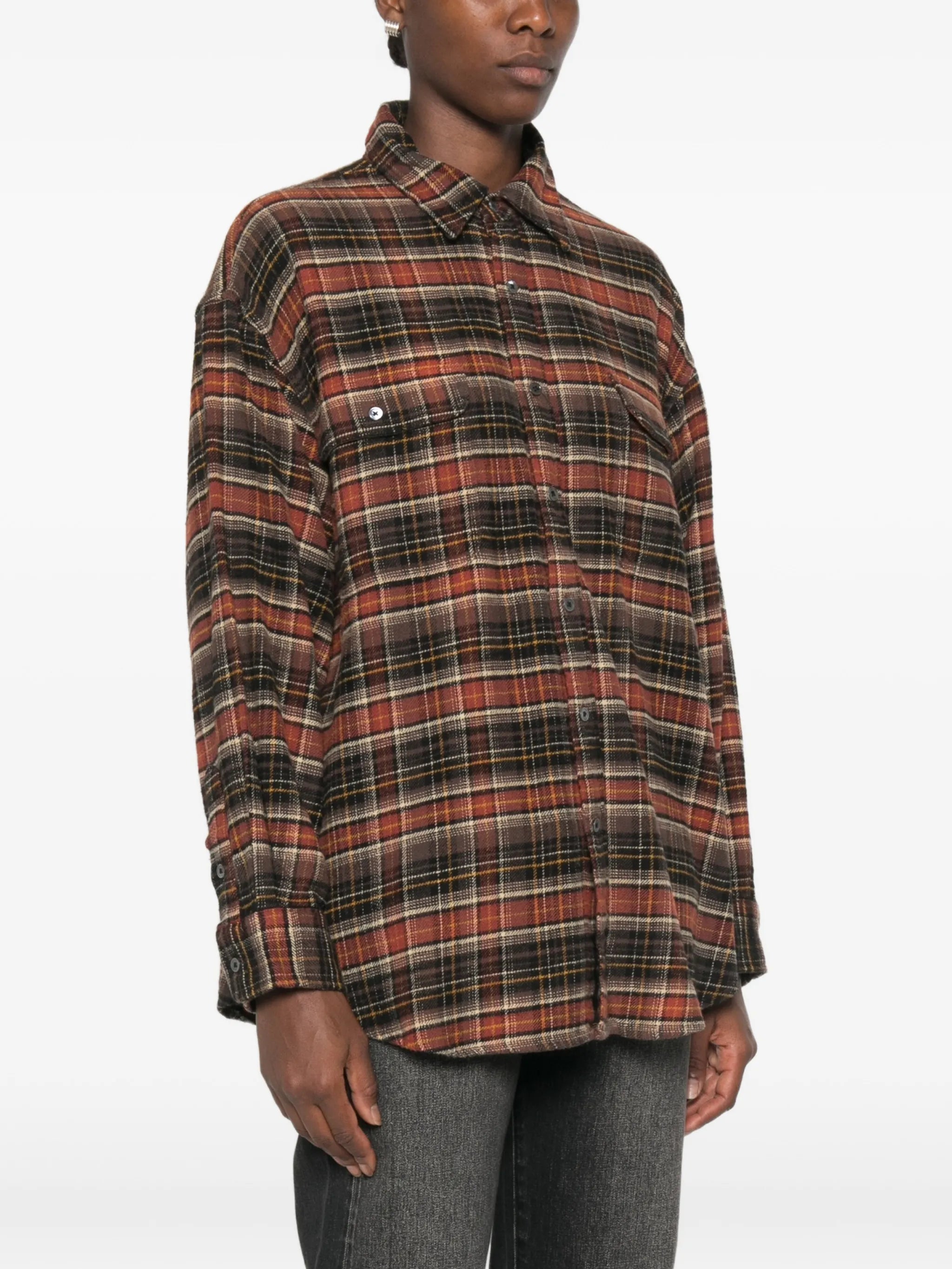 plaid buttoned shirt