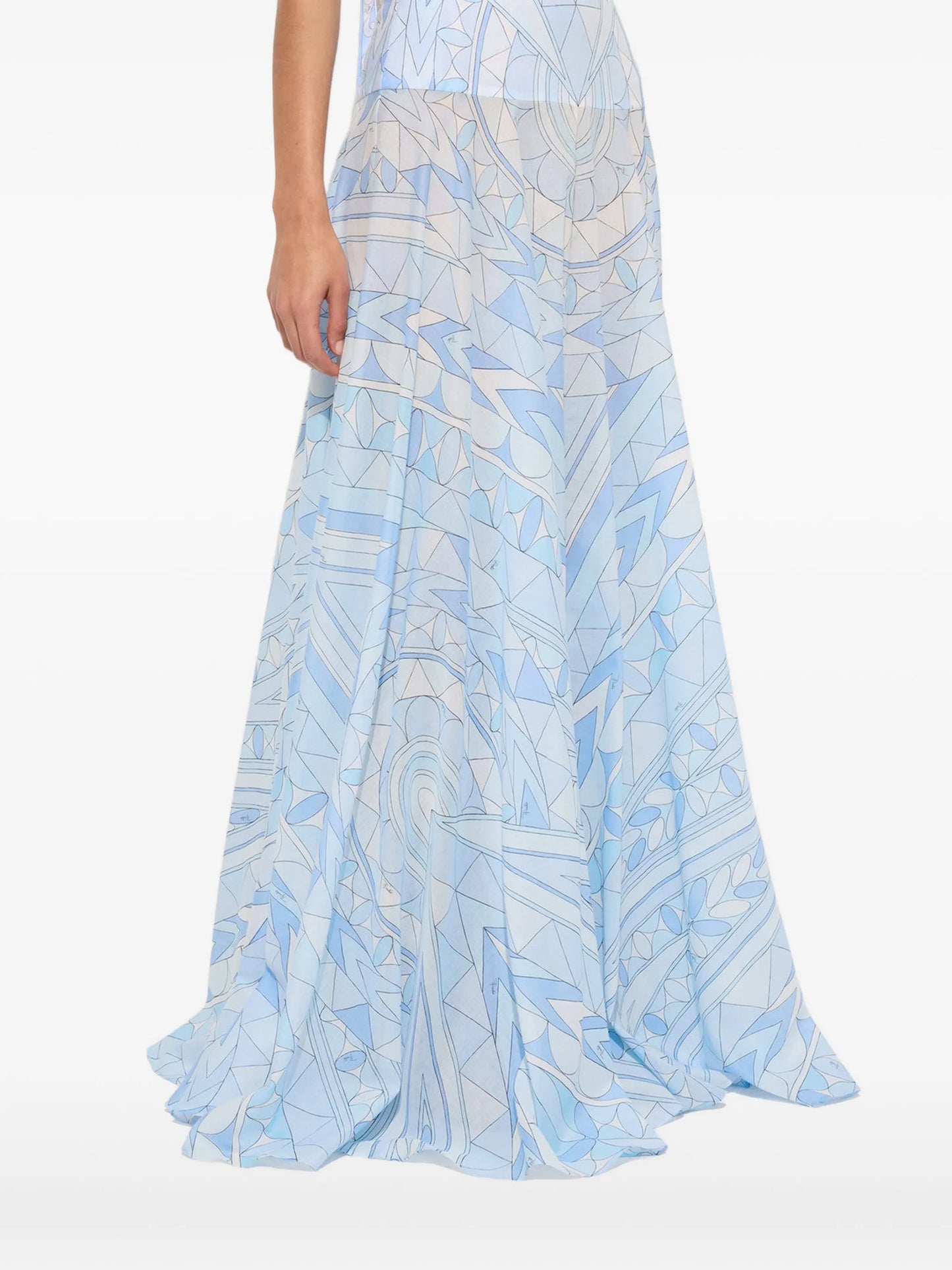 Manuba geometric-print strapless long skirt