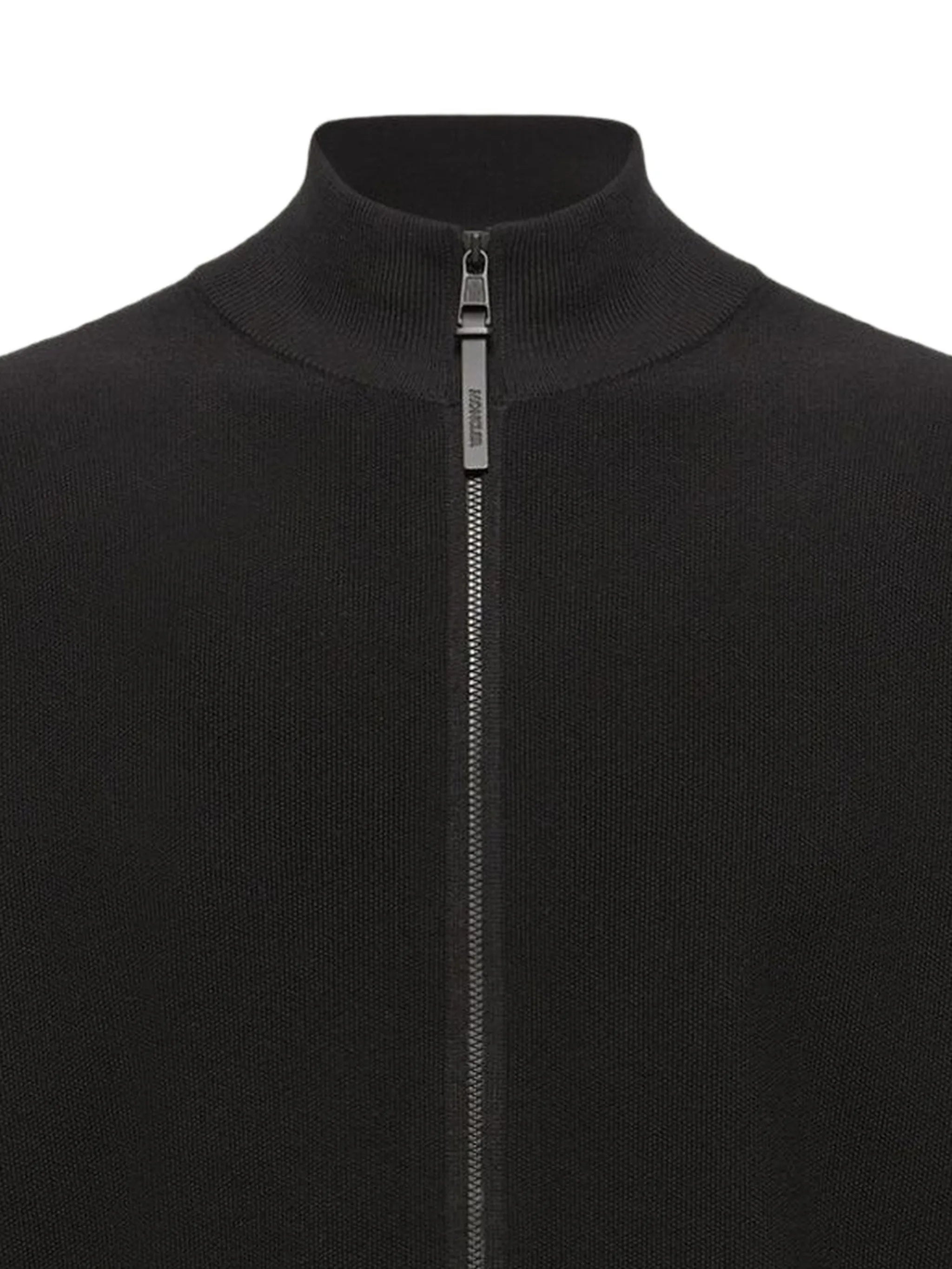zip-up knitted sweater