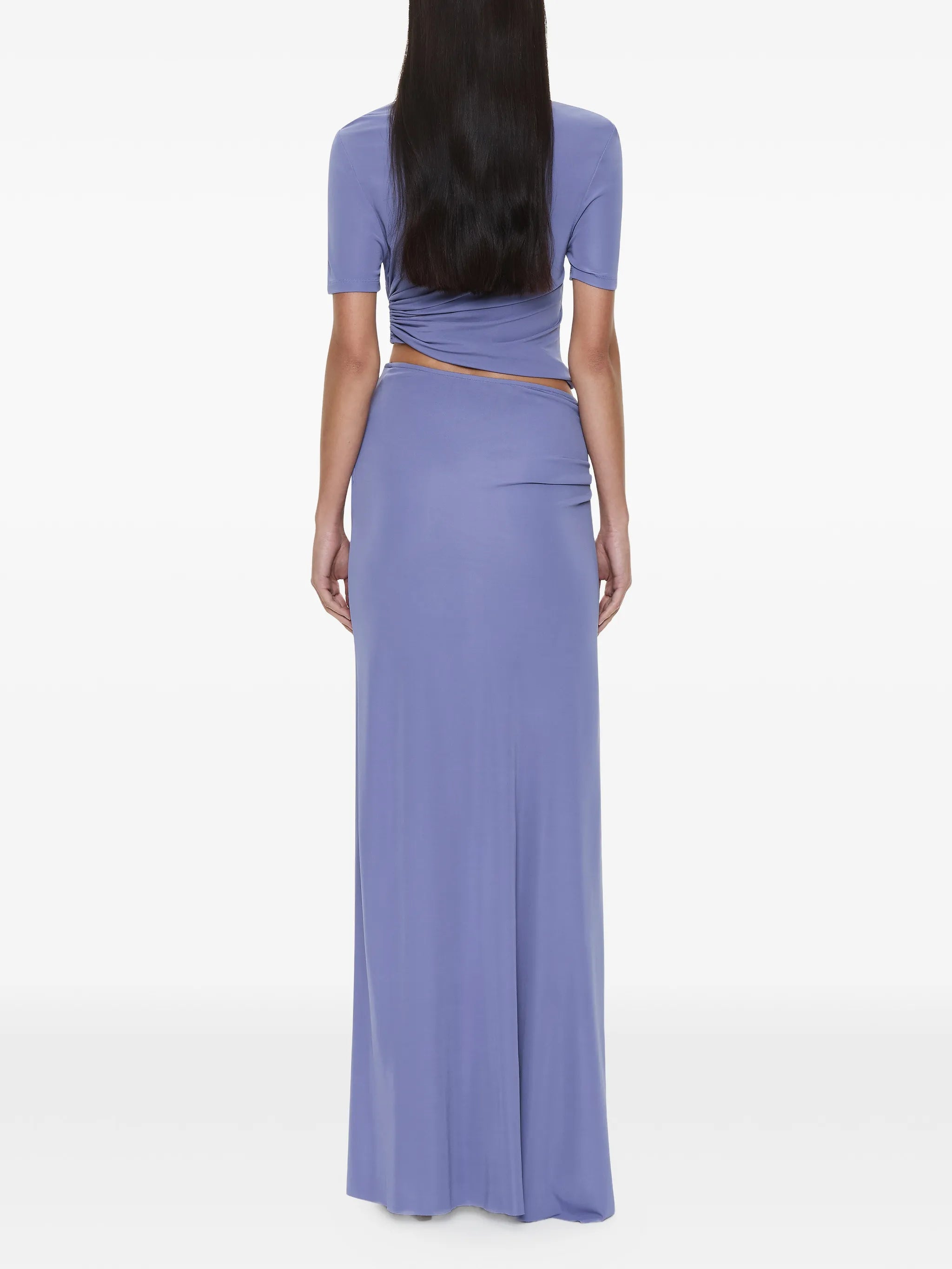 buckle cascade maxi skirt