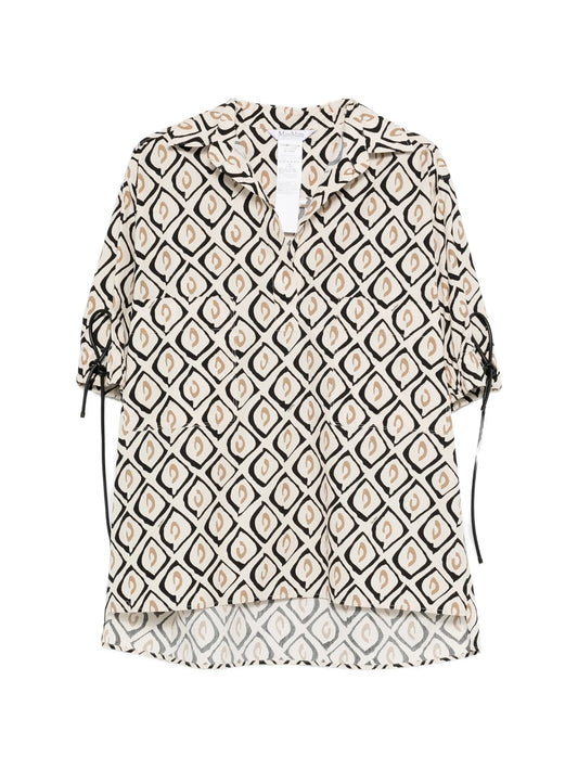 Mxmecru tie-detail patterned blouse