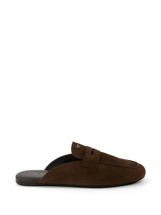 round-toe suede mules