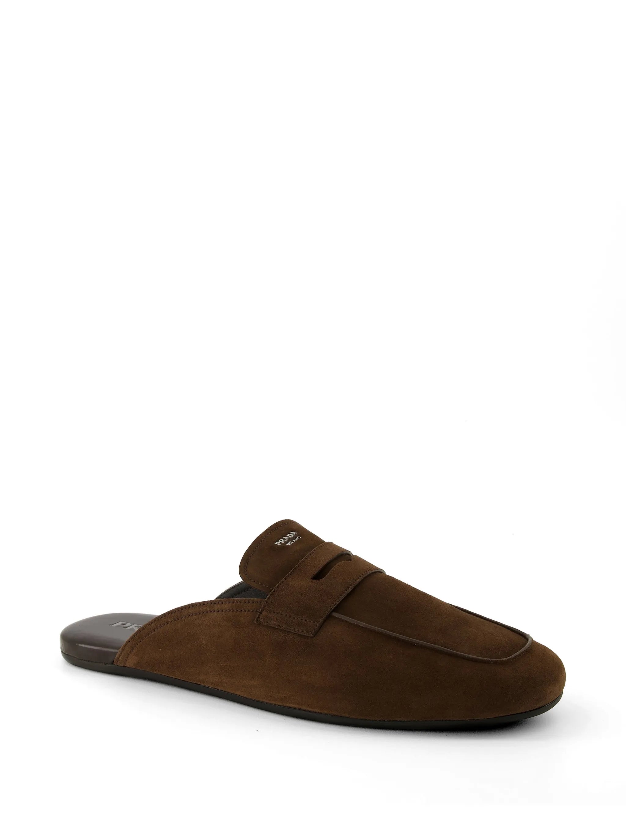 round-toe suede mules