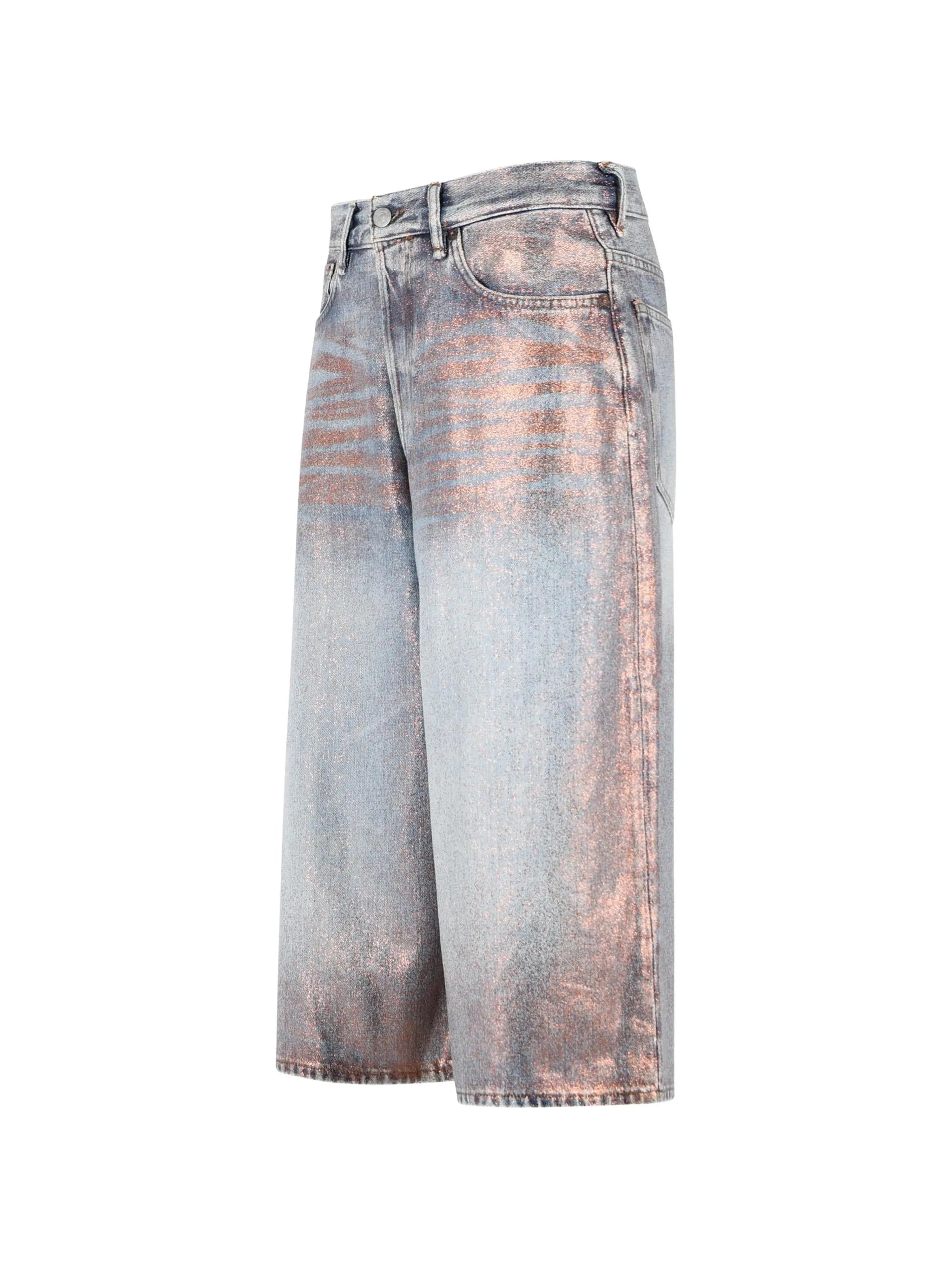 glitter denim shorts