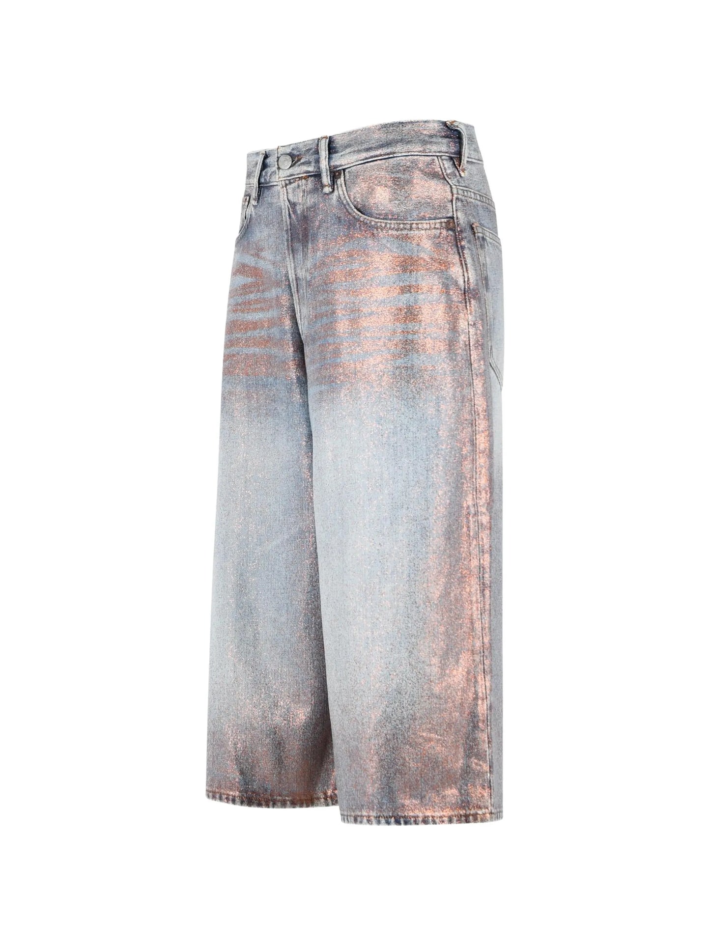 glitter denim shorts