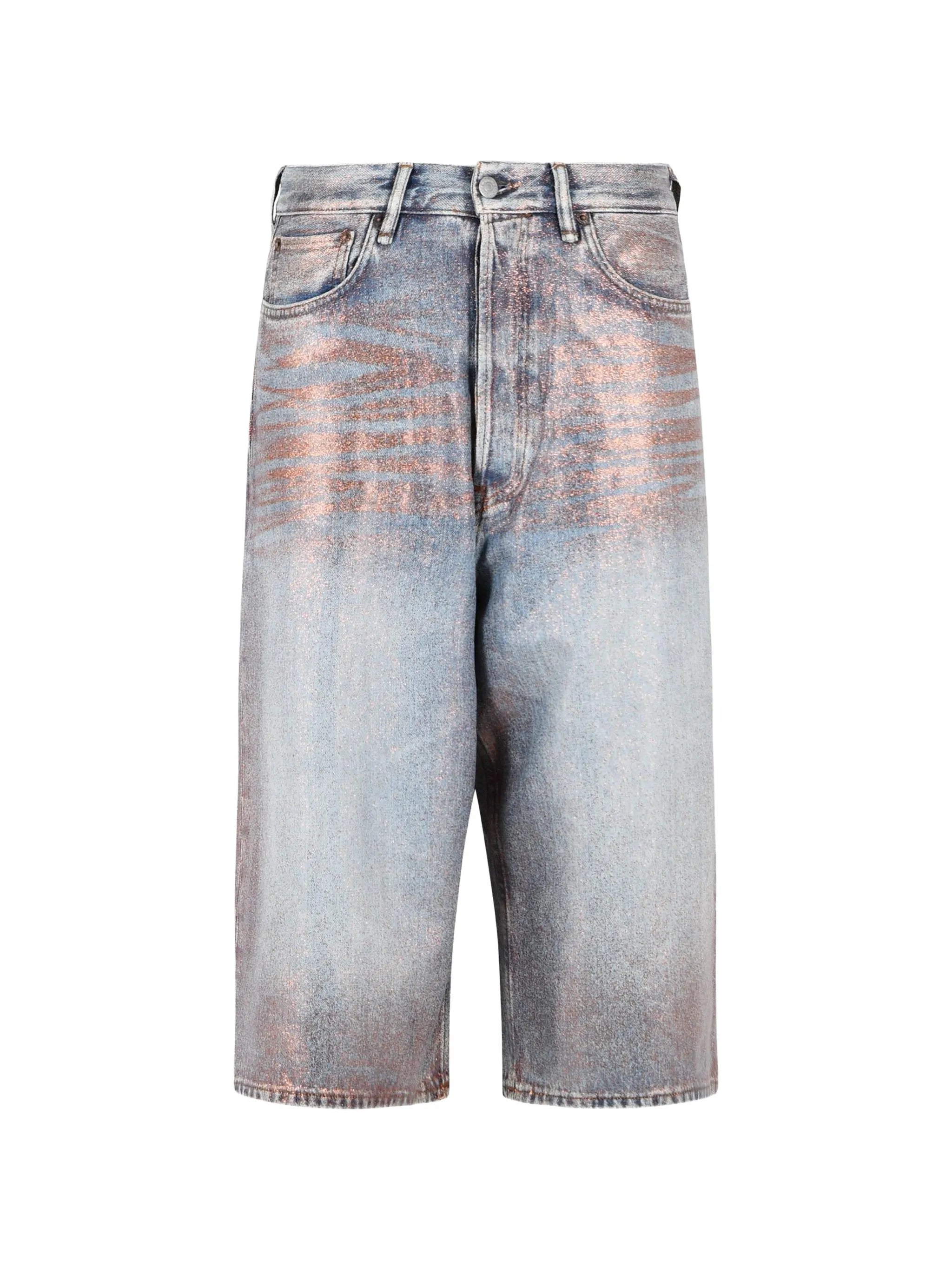 glitter denim shorts