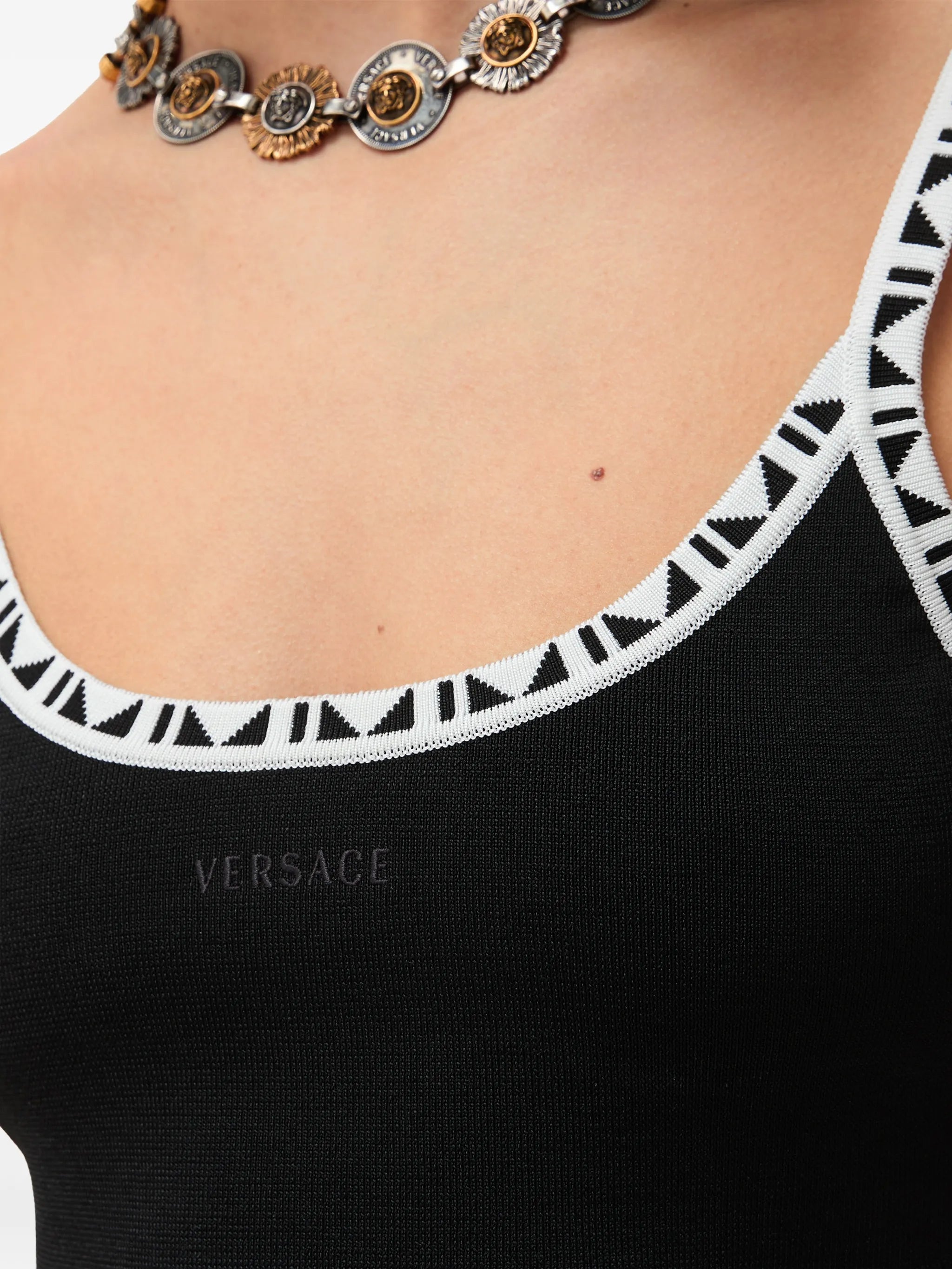 viscose-blend jacquard crop top