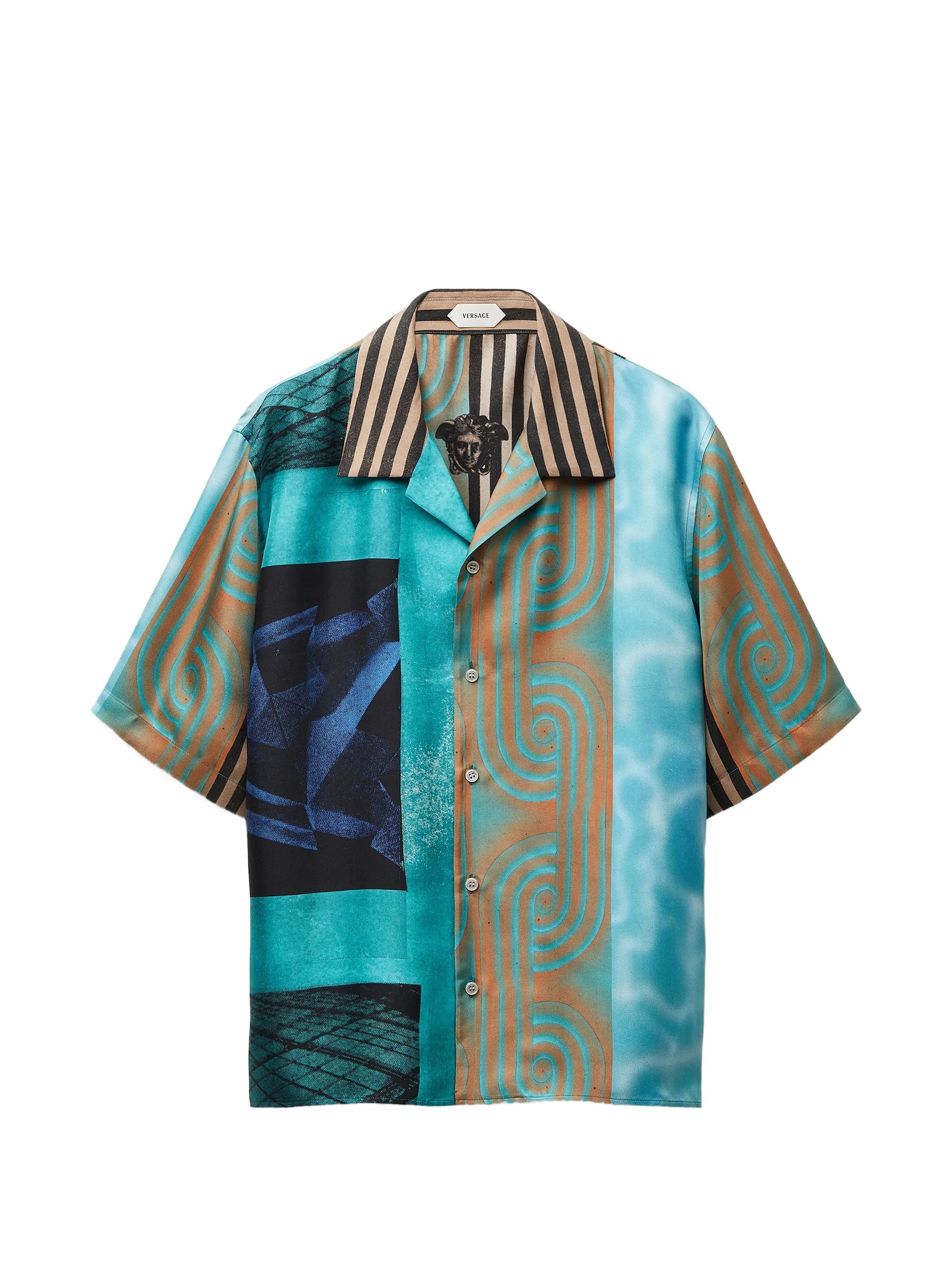 printed silk twill shirt