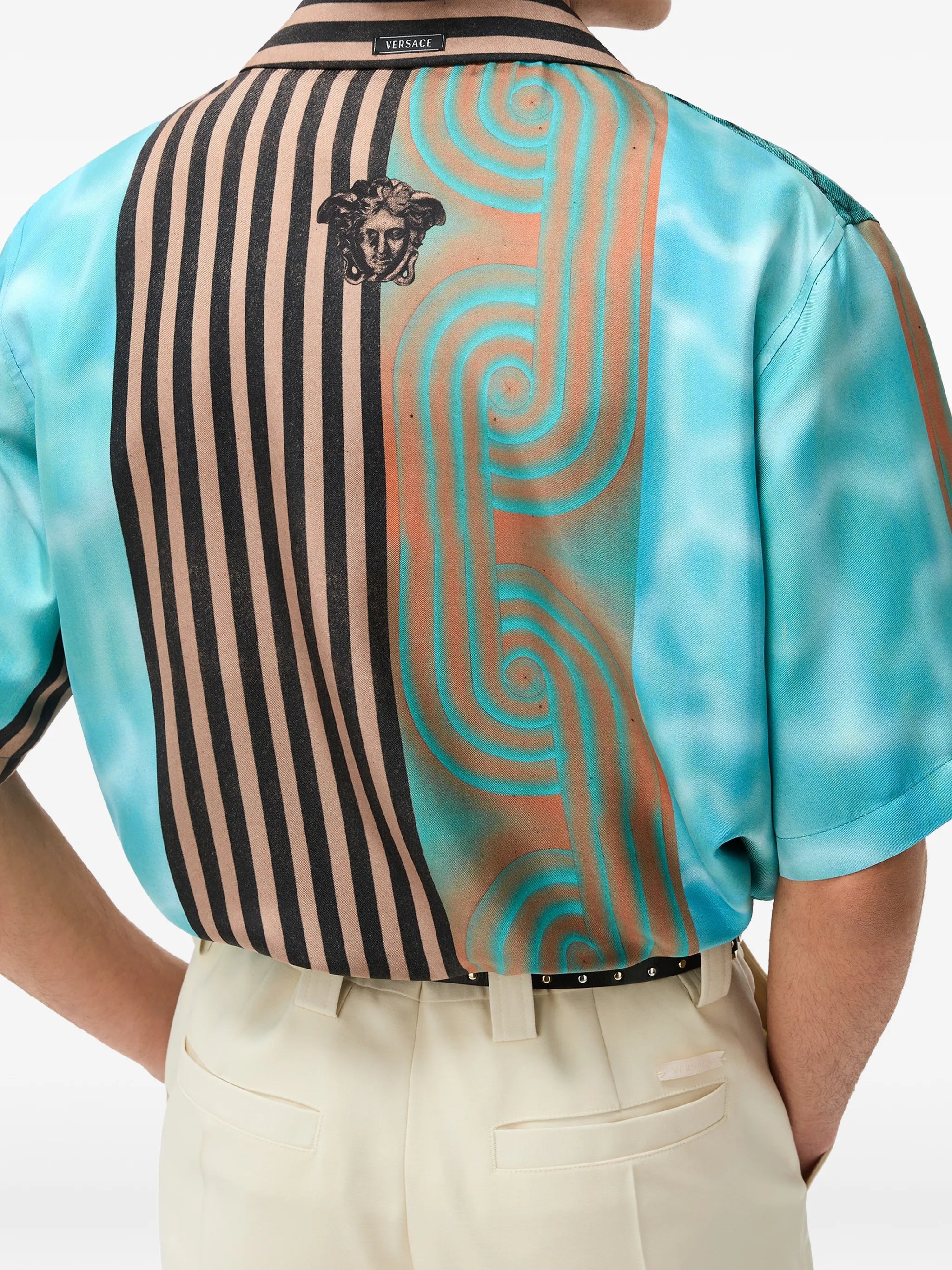 printed silk twill shirt