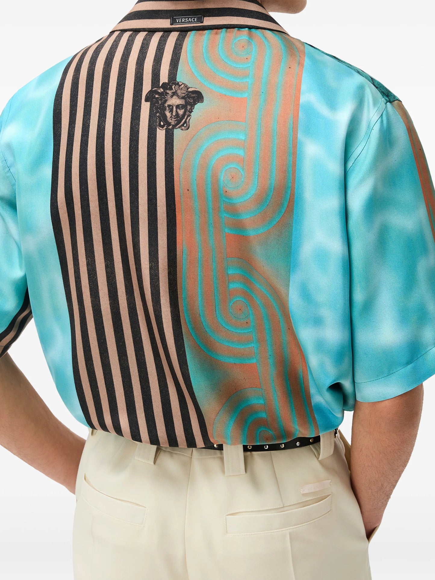 printed silk twill shirt