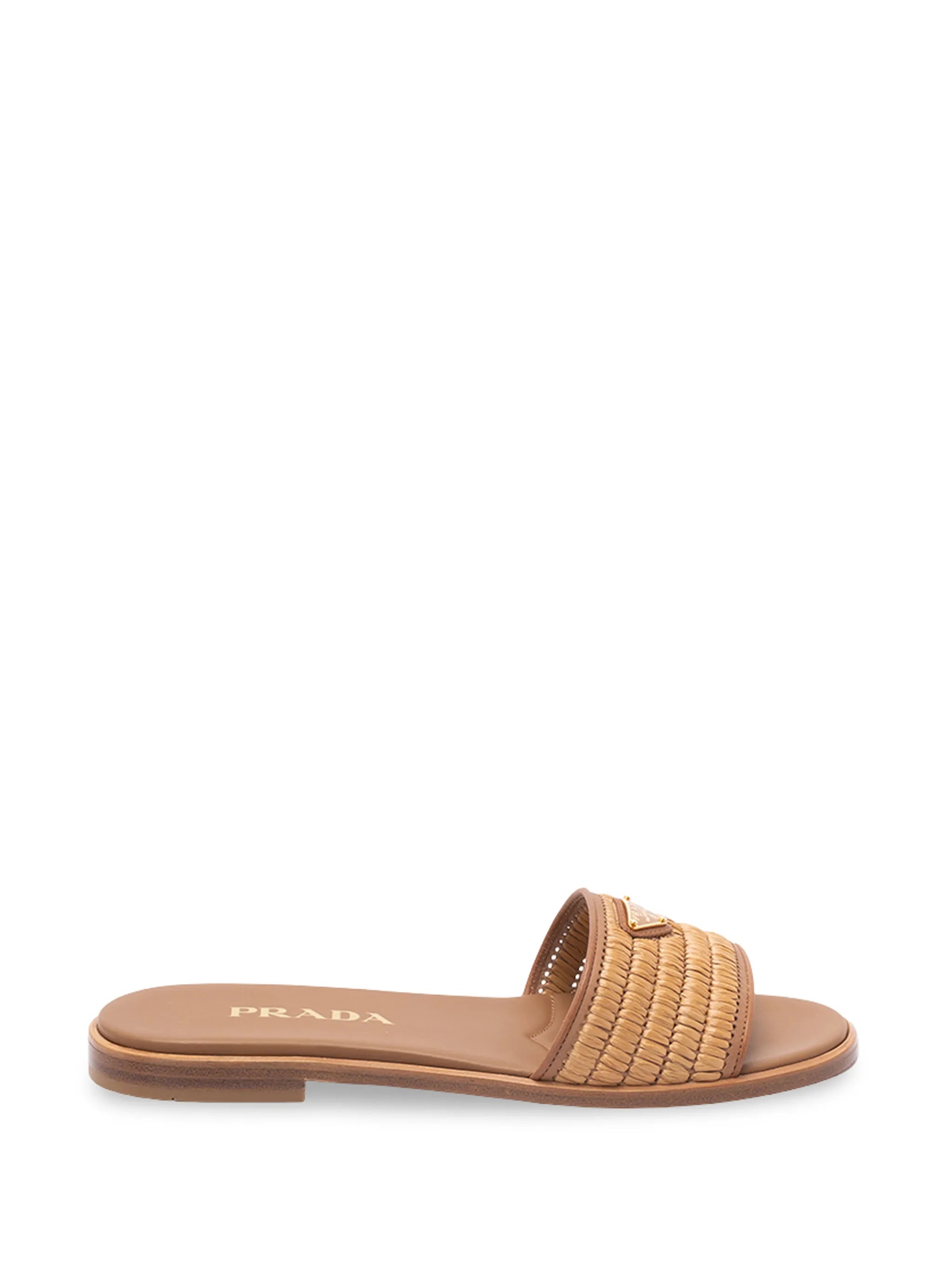 leather and crochet slides
