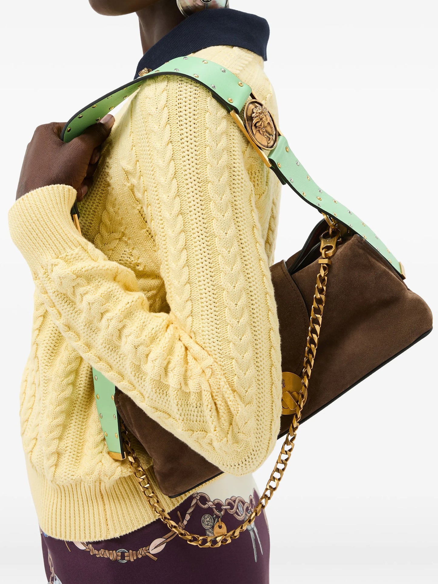 Vivian embellished crosta suede clutch