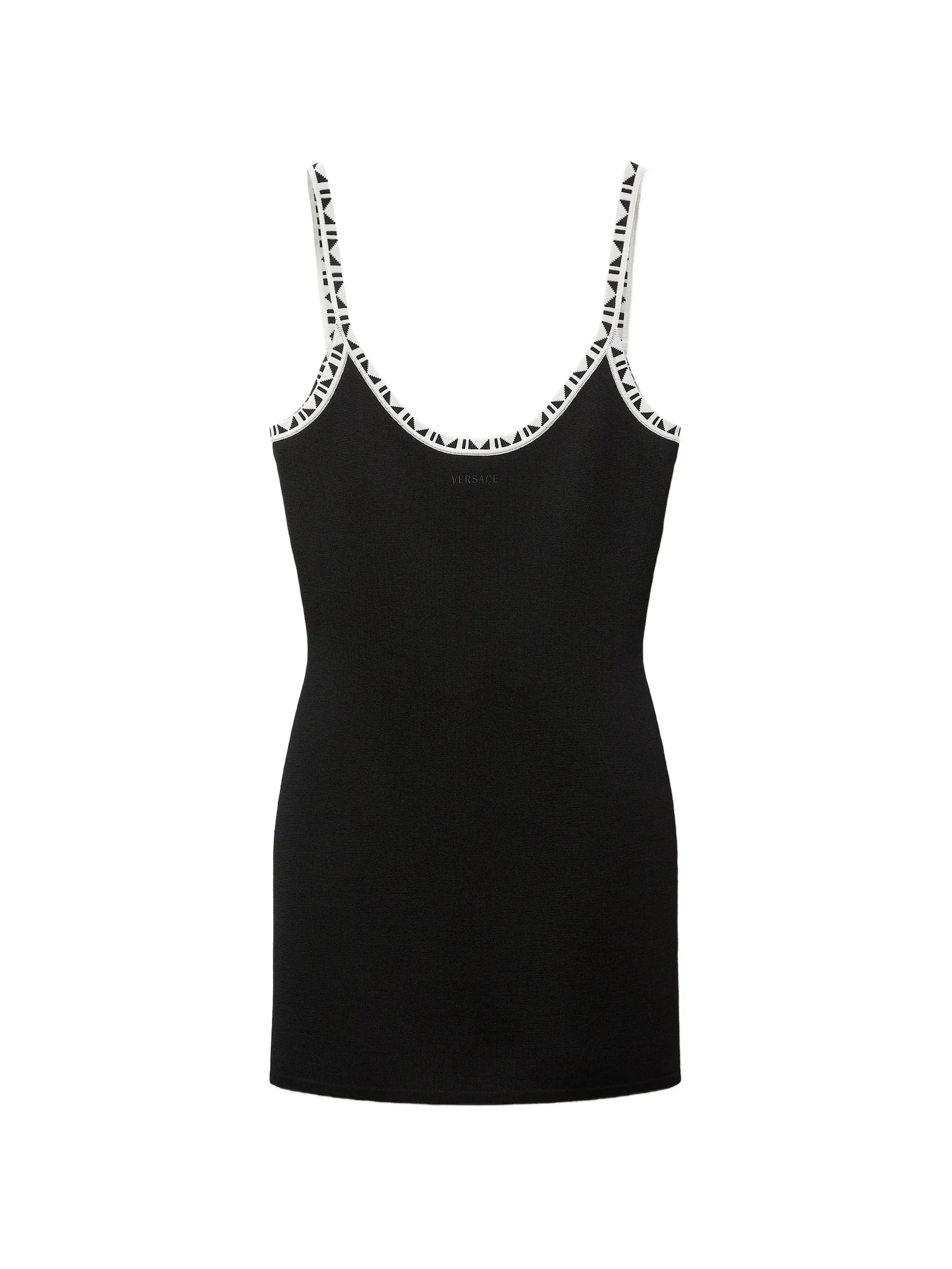 stretch viscose jacquard mini dress