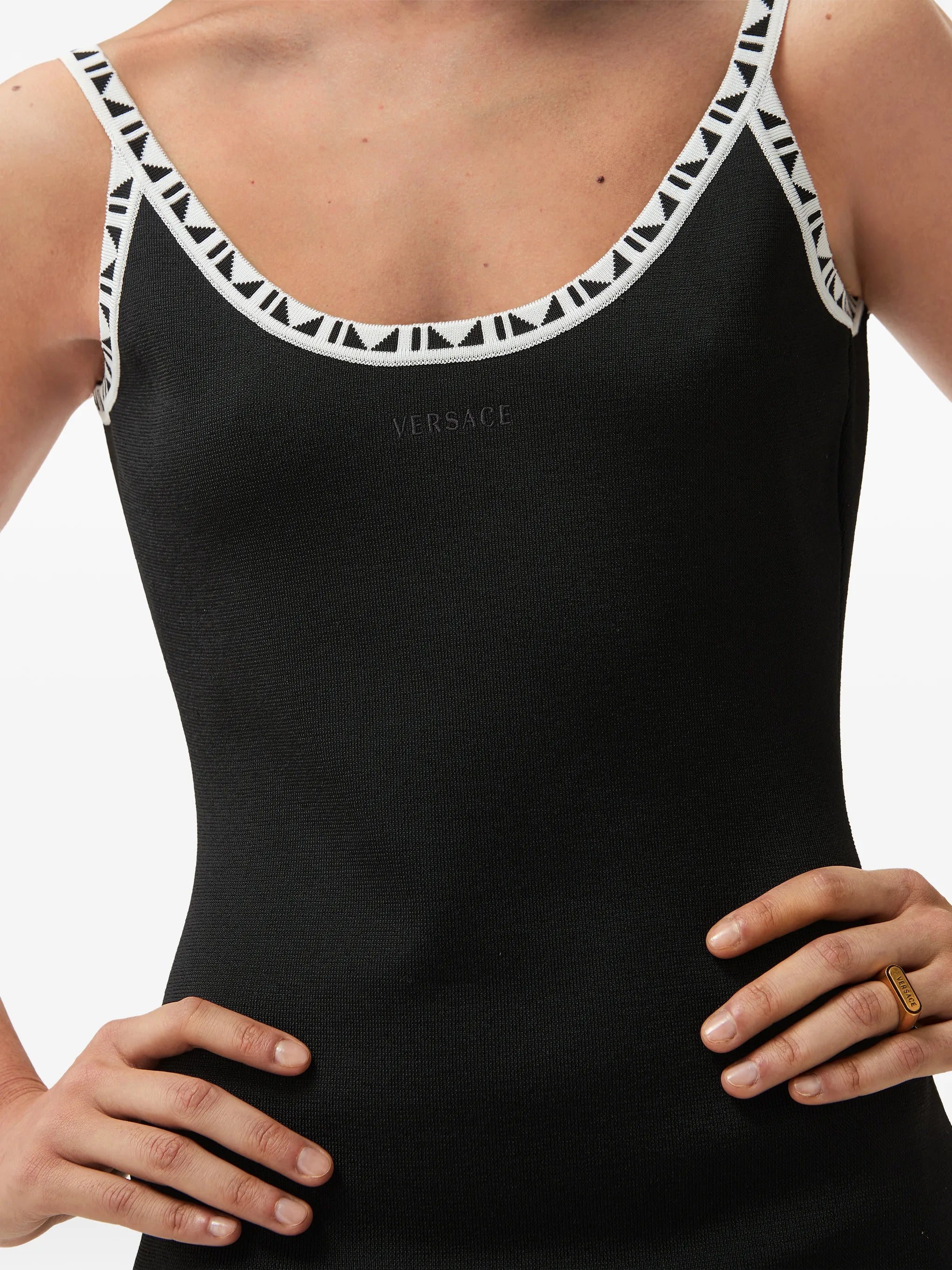 stretch viscose jacquard mini dress