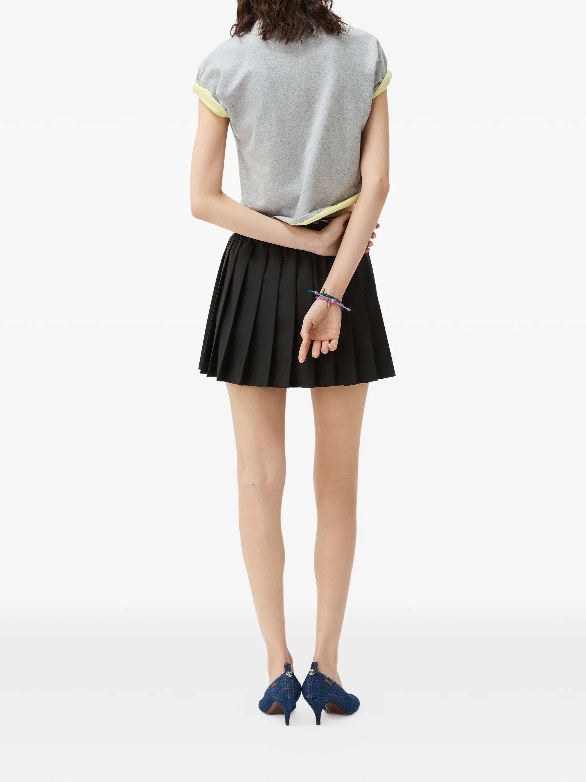 pleated wool-mohair mini skirt