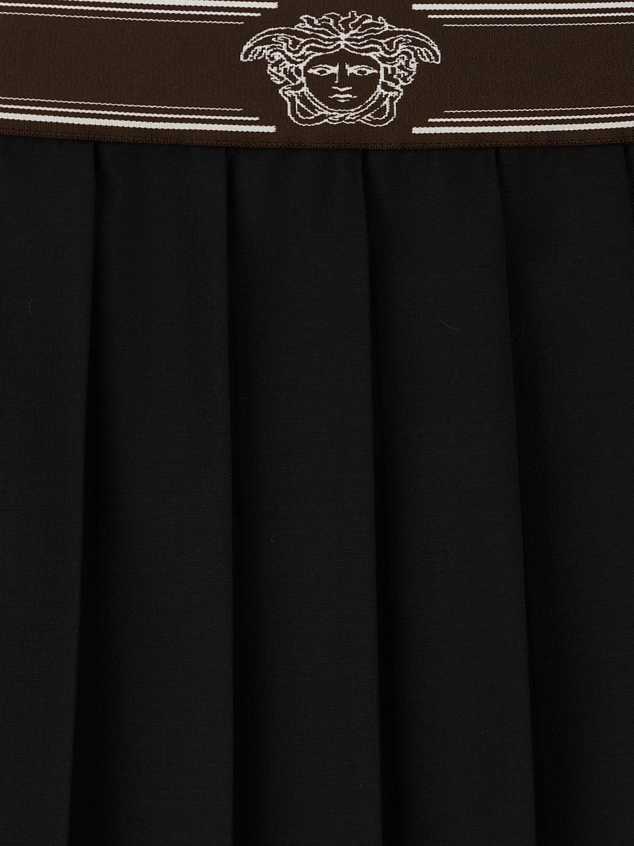 pleated wool-mohair mini skirt