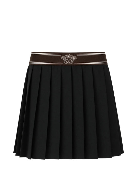 pleated wool-mohair mini skirt