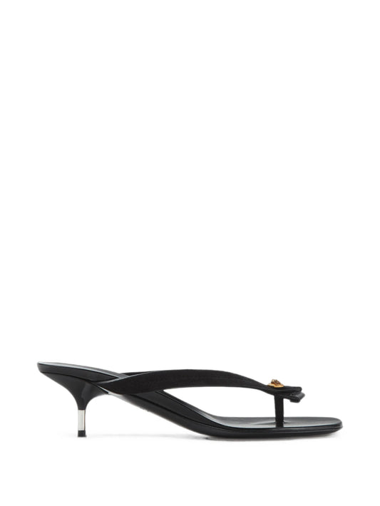 Medusa plaque kitten-heel sandals