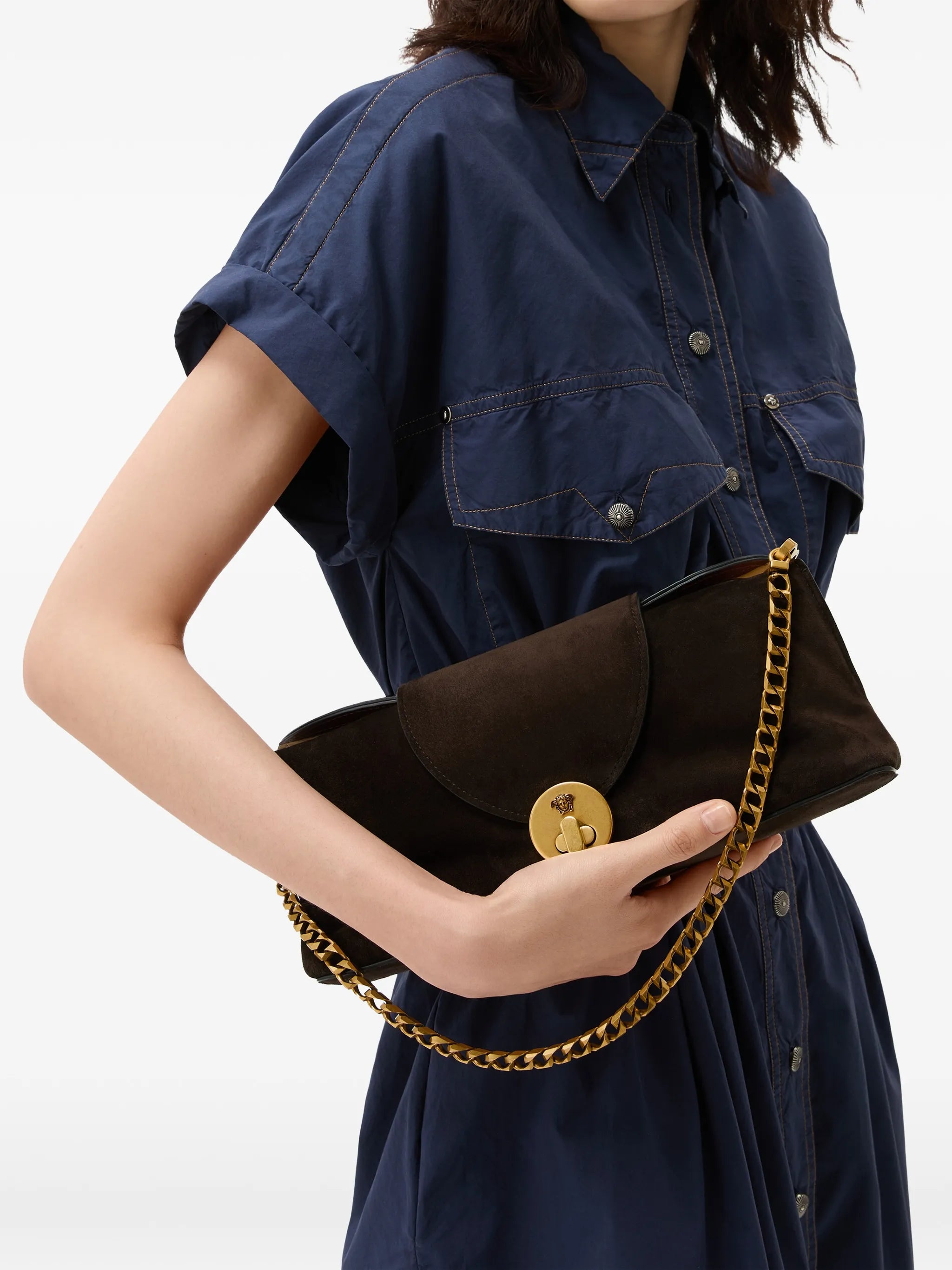 Vivian suede clutch