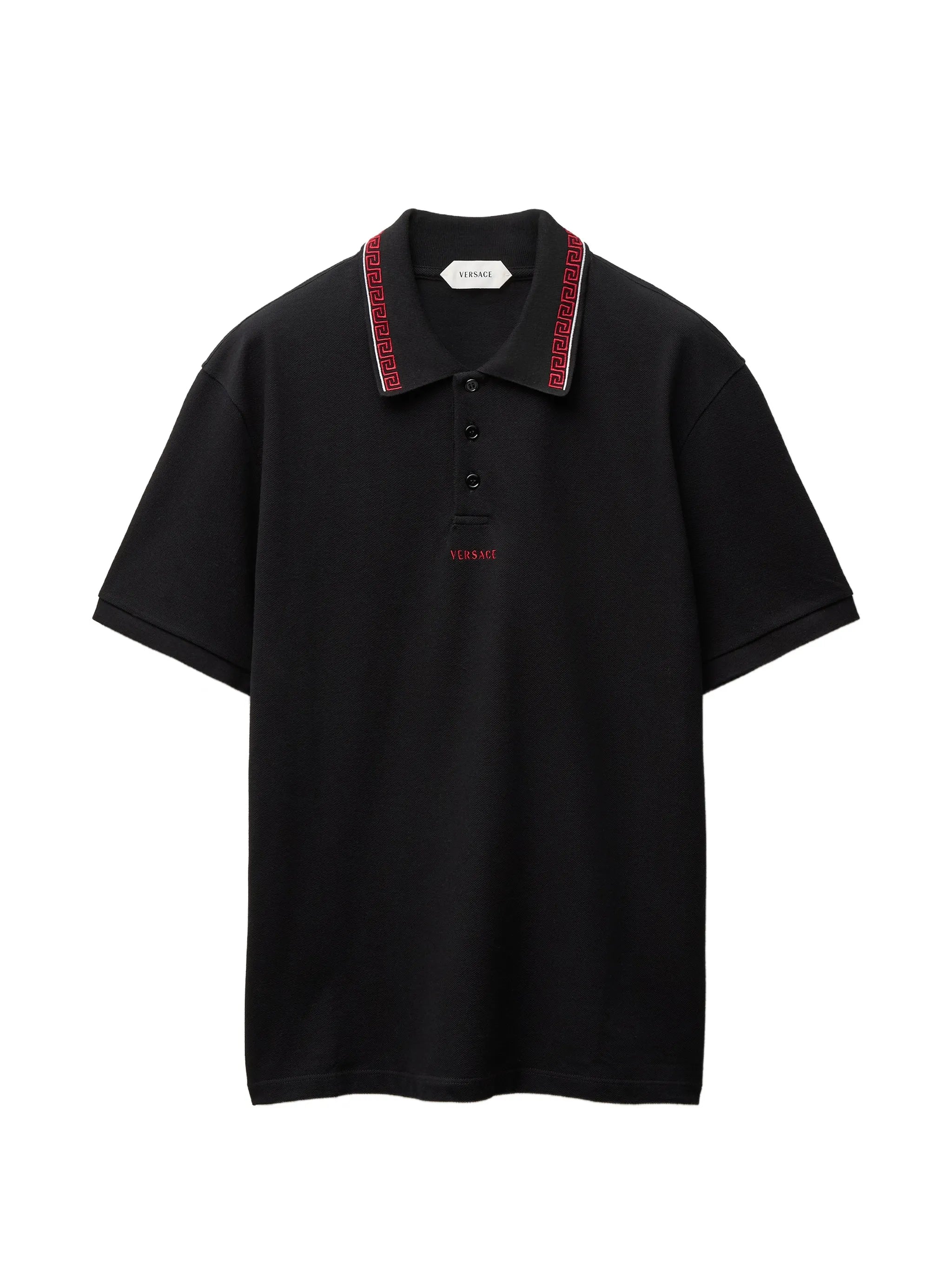 embroidered-logo cotton piqué polo