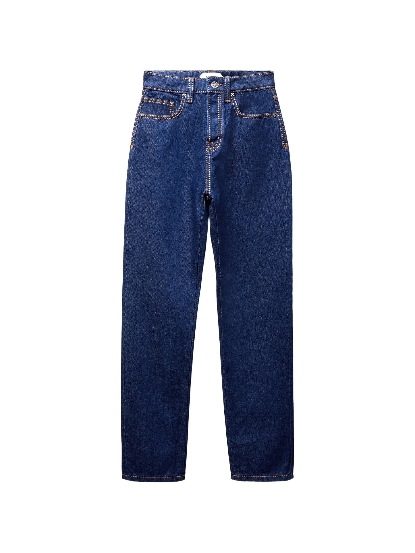 contrast-stitch tapered jeans