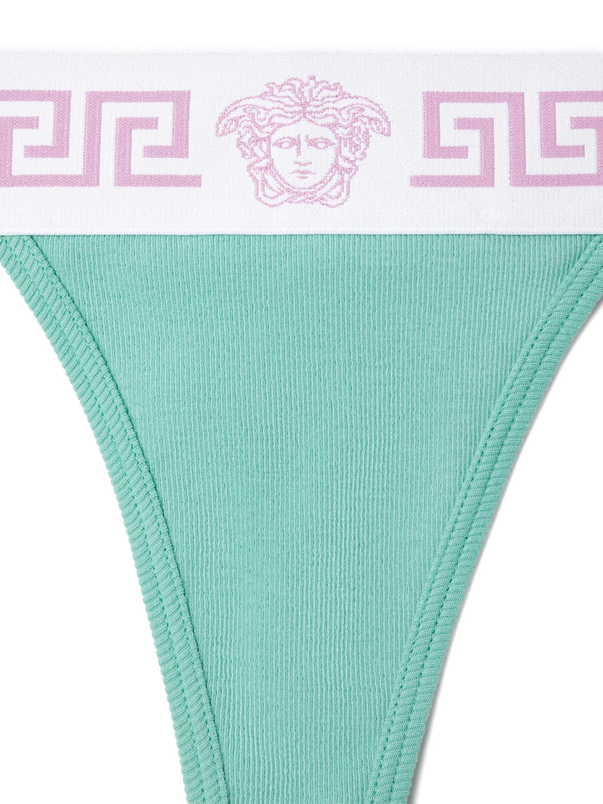 ribbed cotton thong