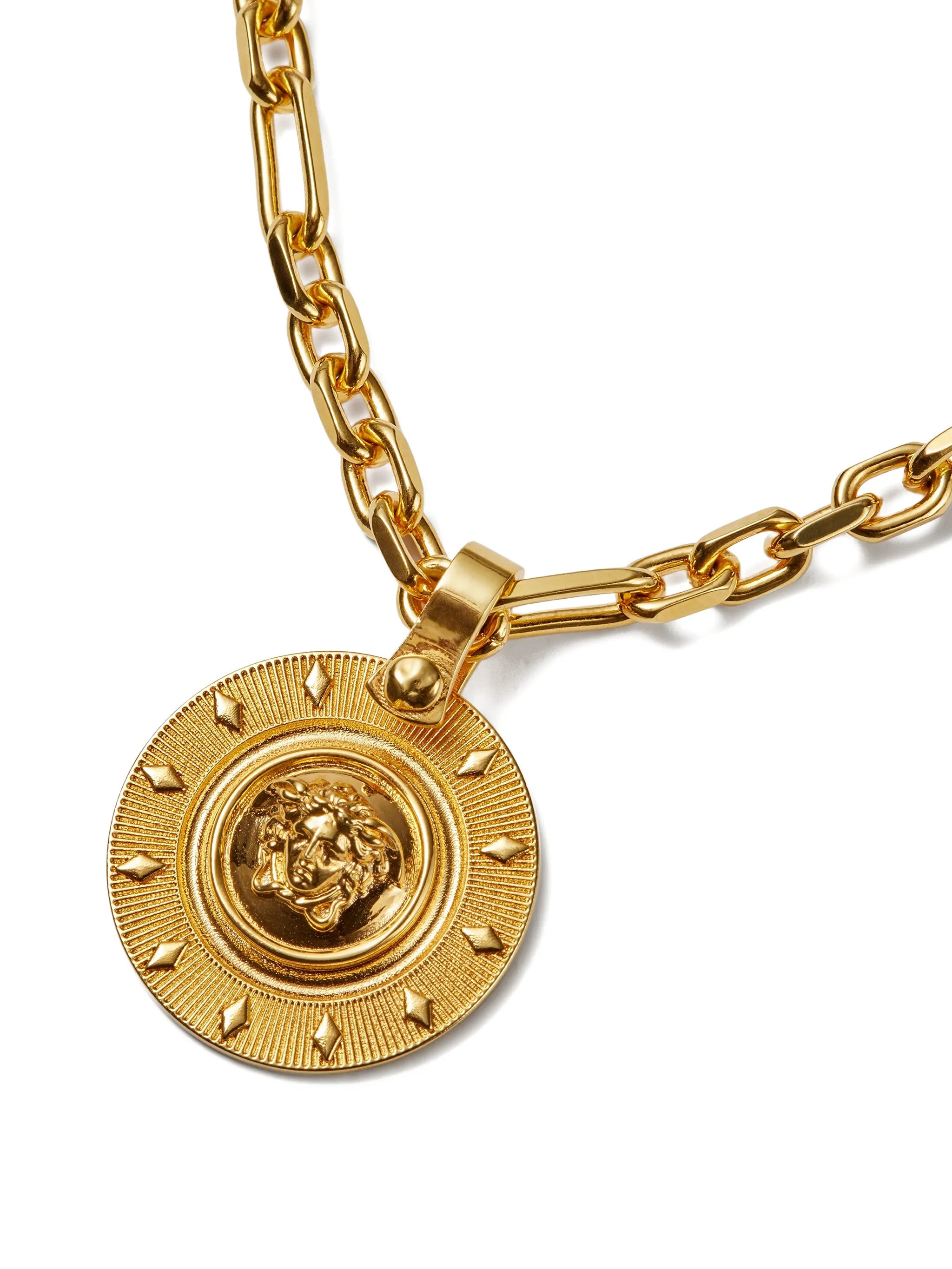 Medusa-pendant chain necklace