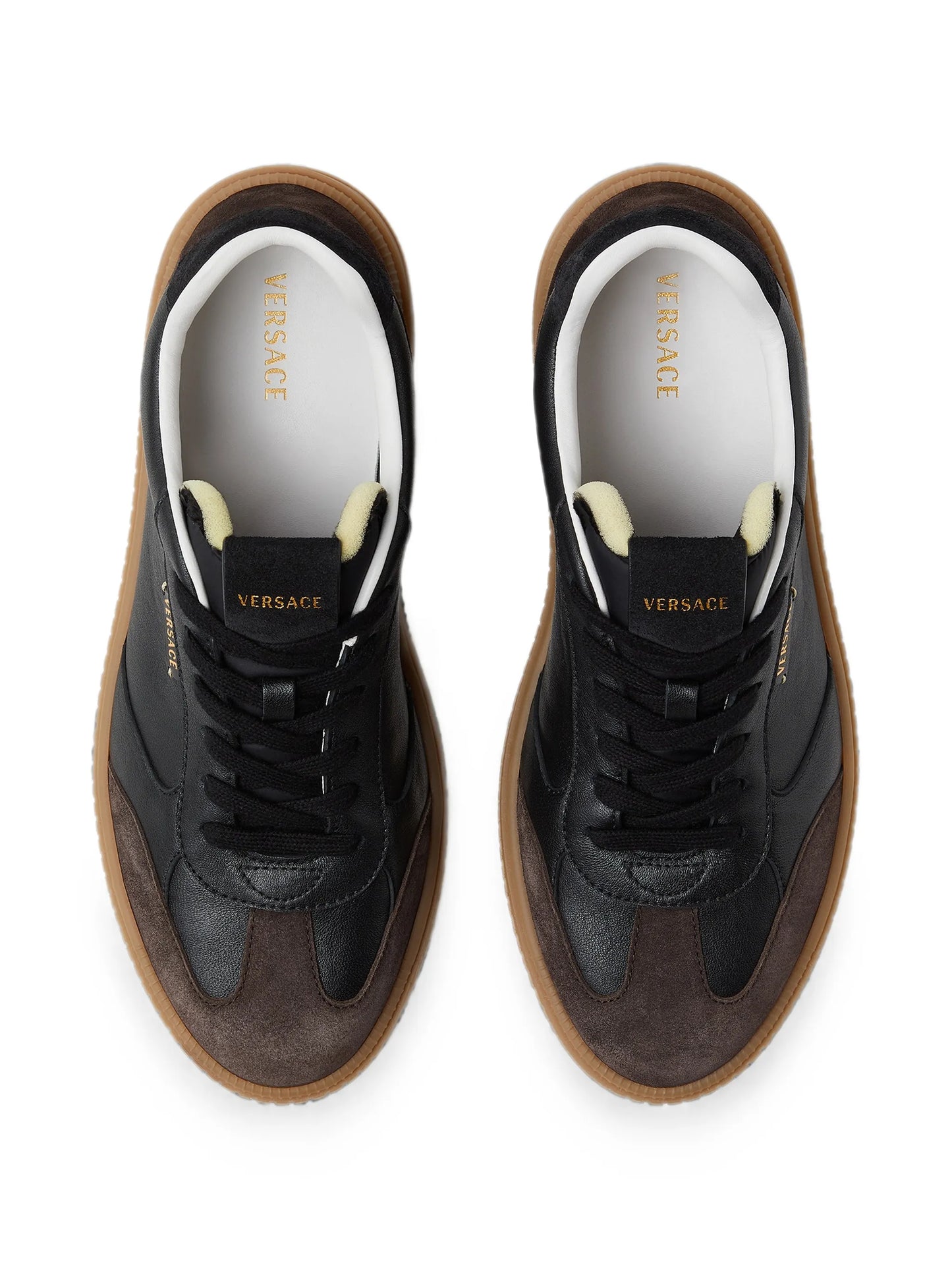 Greca Court nappa & suede sneakers