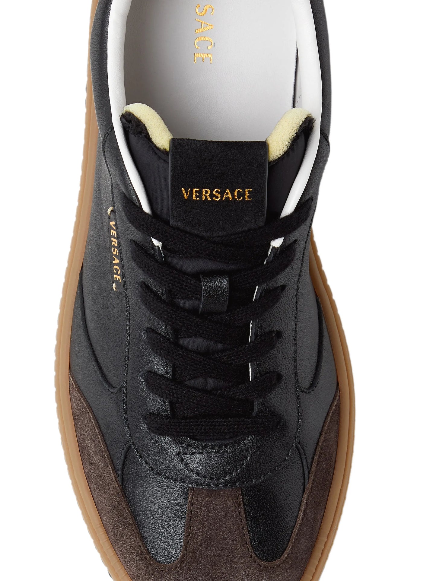 Greca Court nappa & suede sneakers