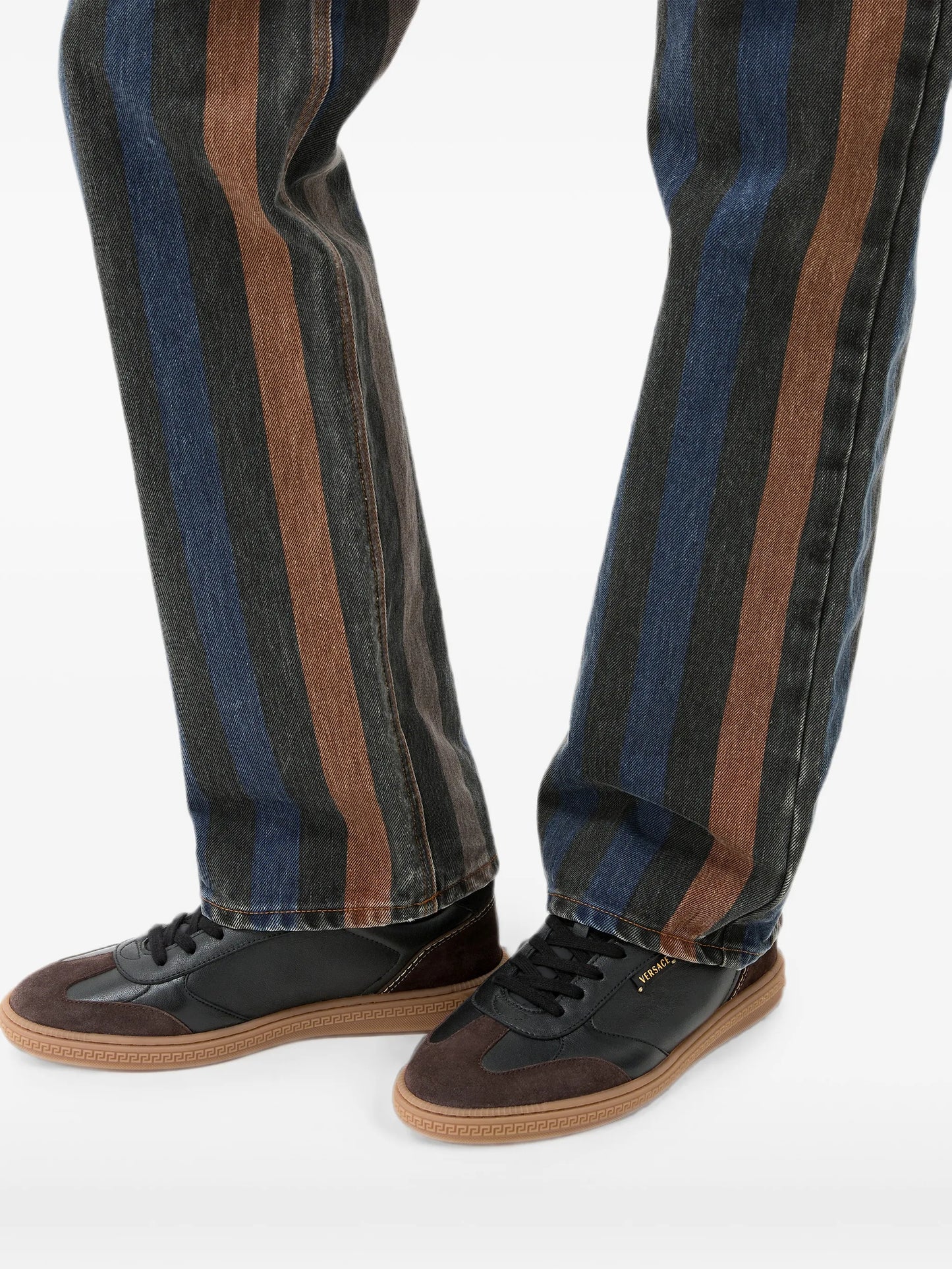 Greca Court nappa & suede sneakers