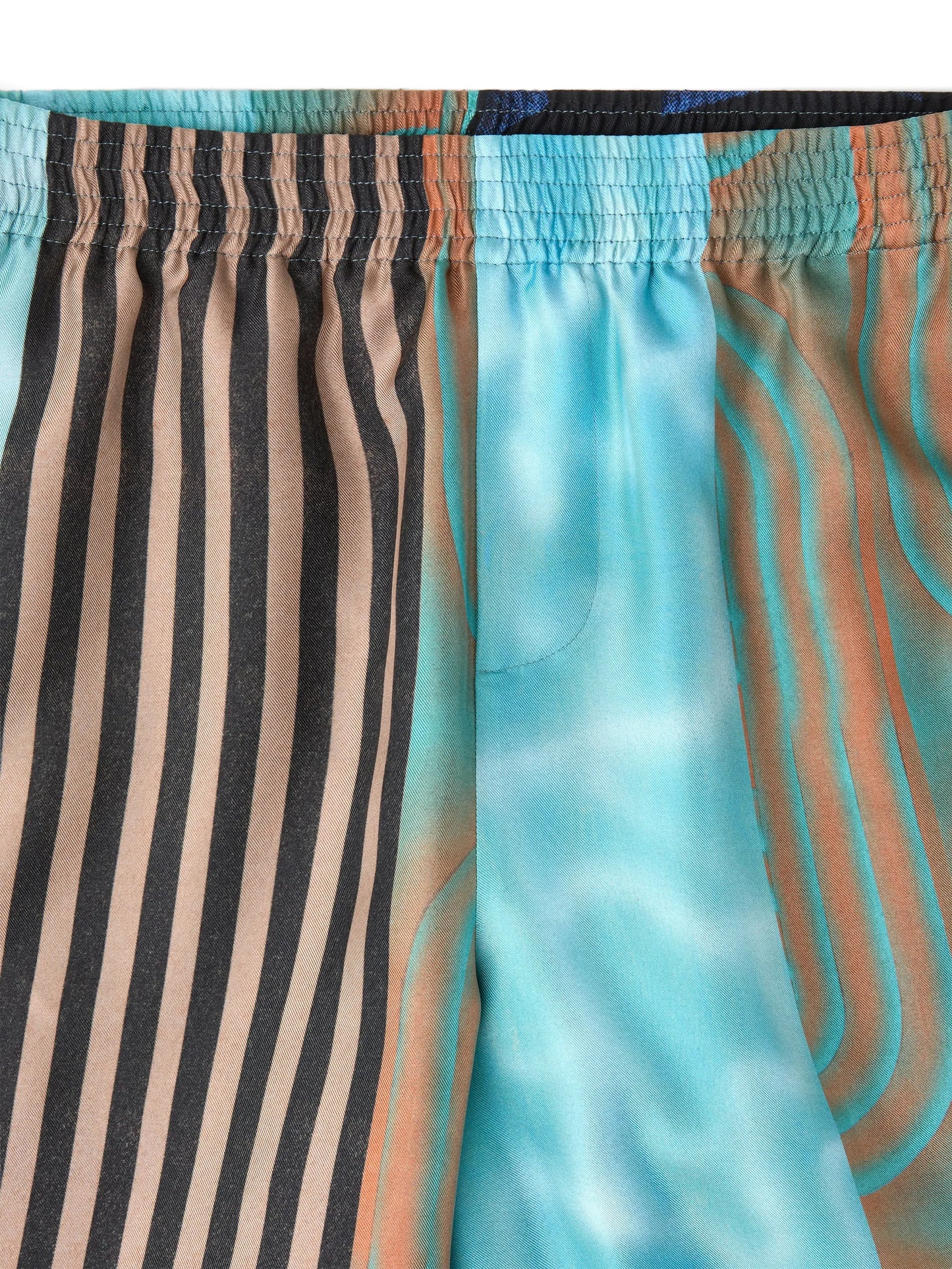 printed silk twill shorts