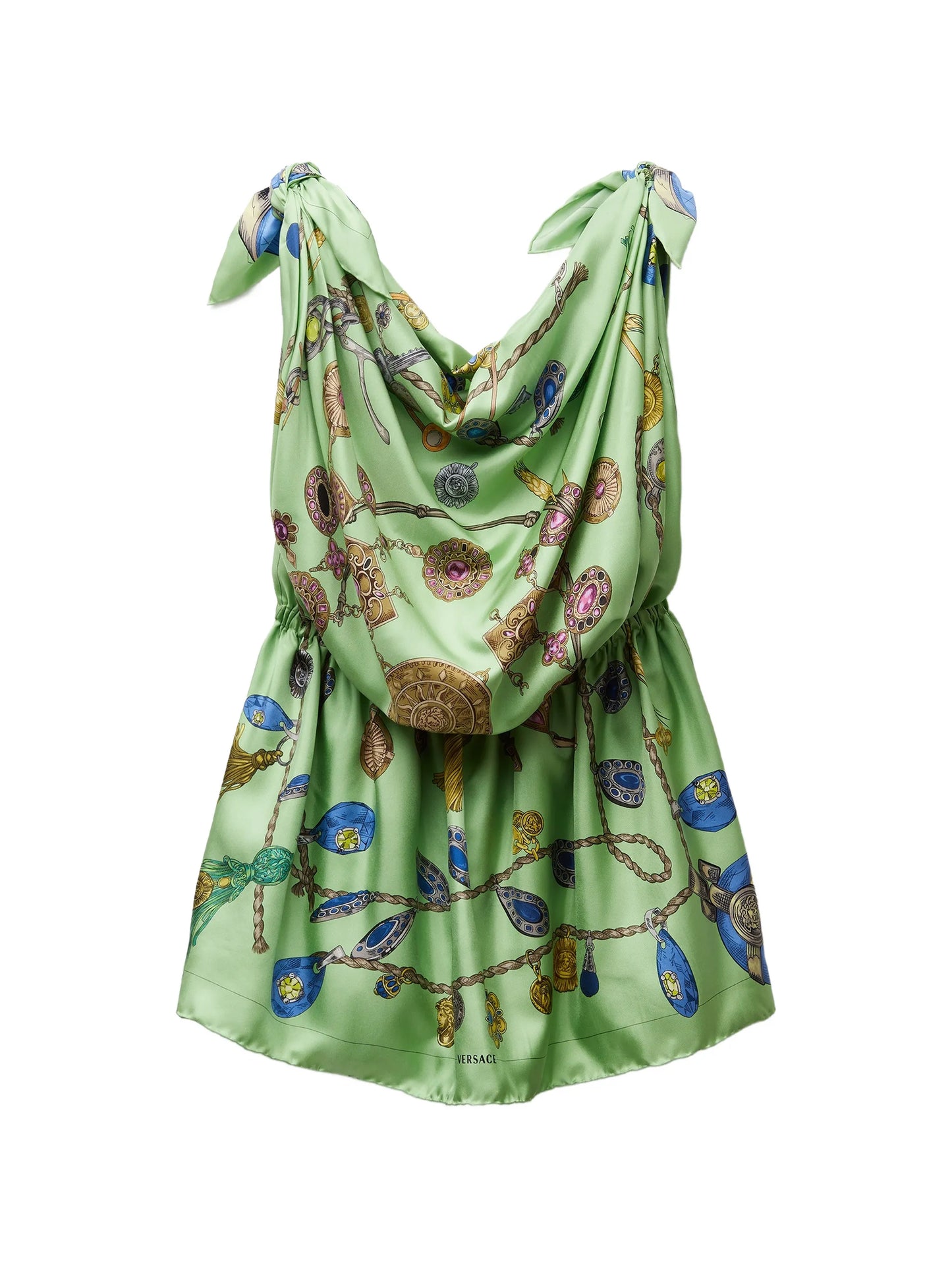 printed silk twill mini dress