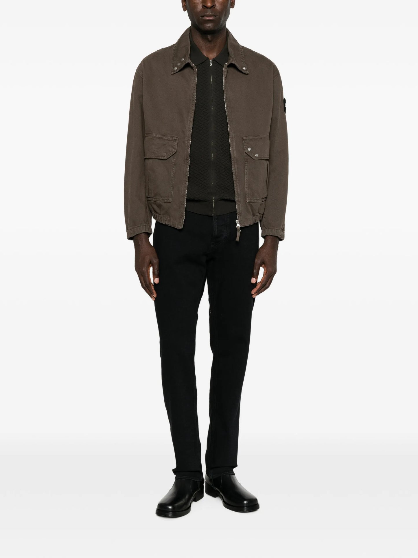 zip-fastening denim jacket