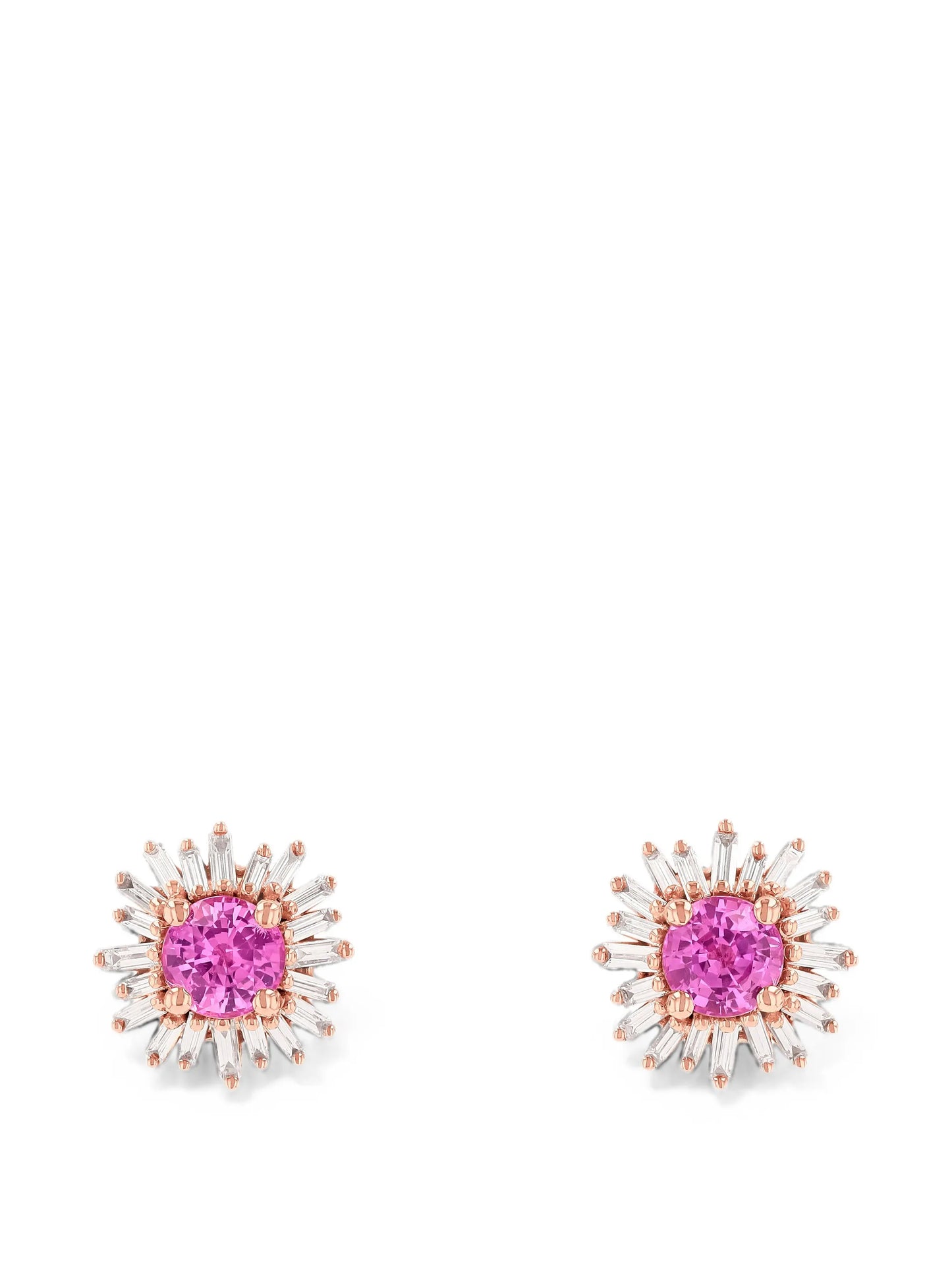 Princess sapphire and diamond-embellishment earrings