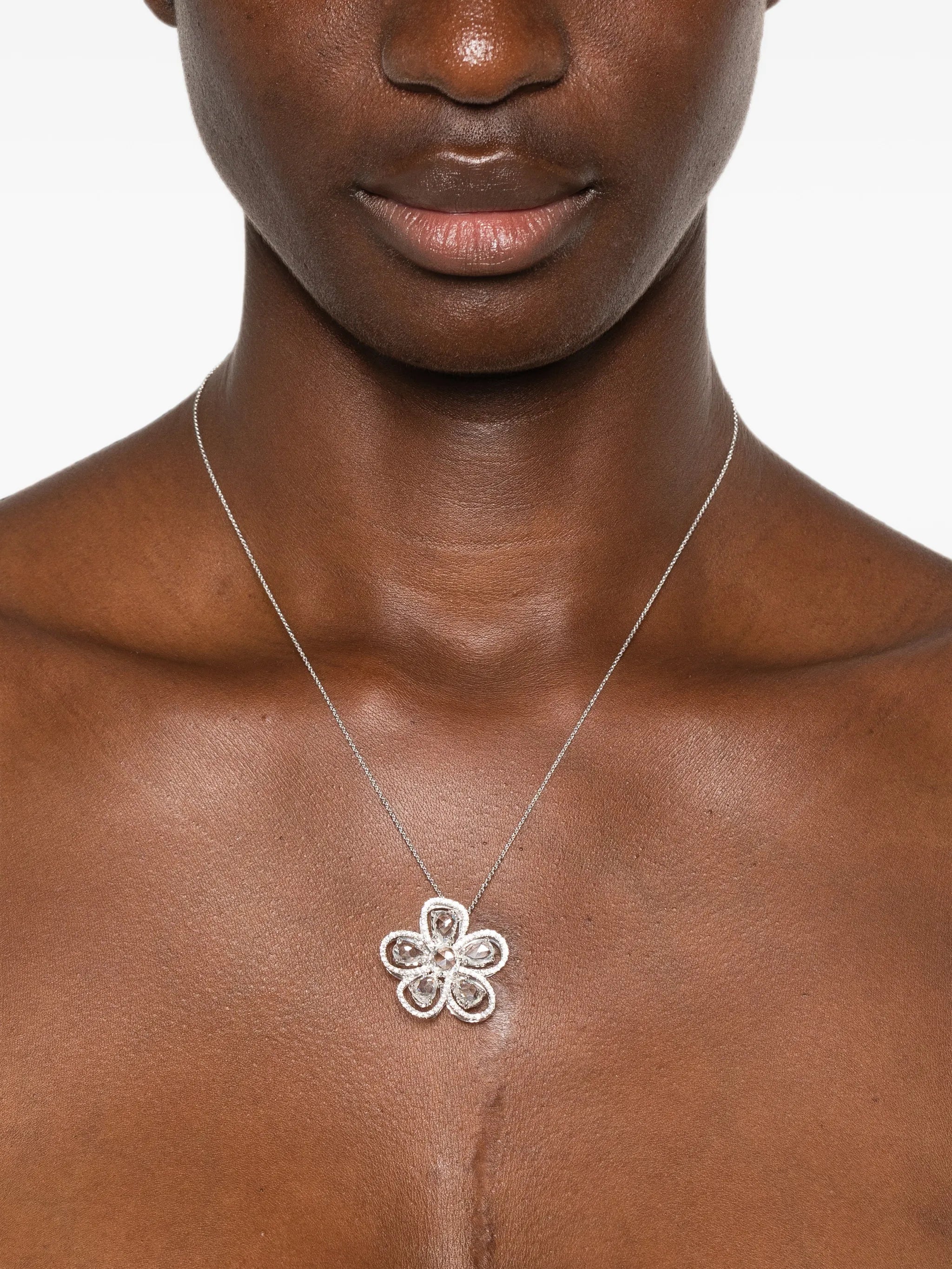 One of a Kind diamond flower necklace