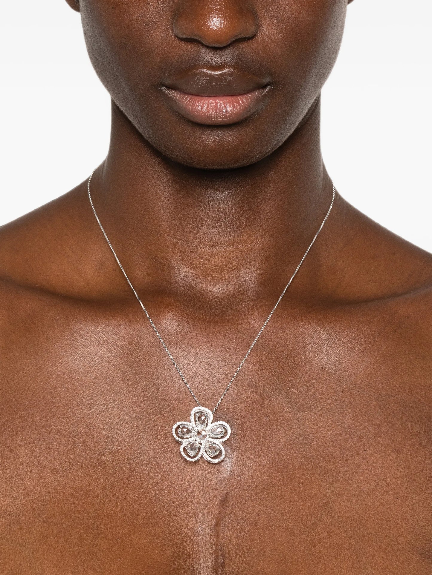 One of a Kind diamond flower necklace