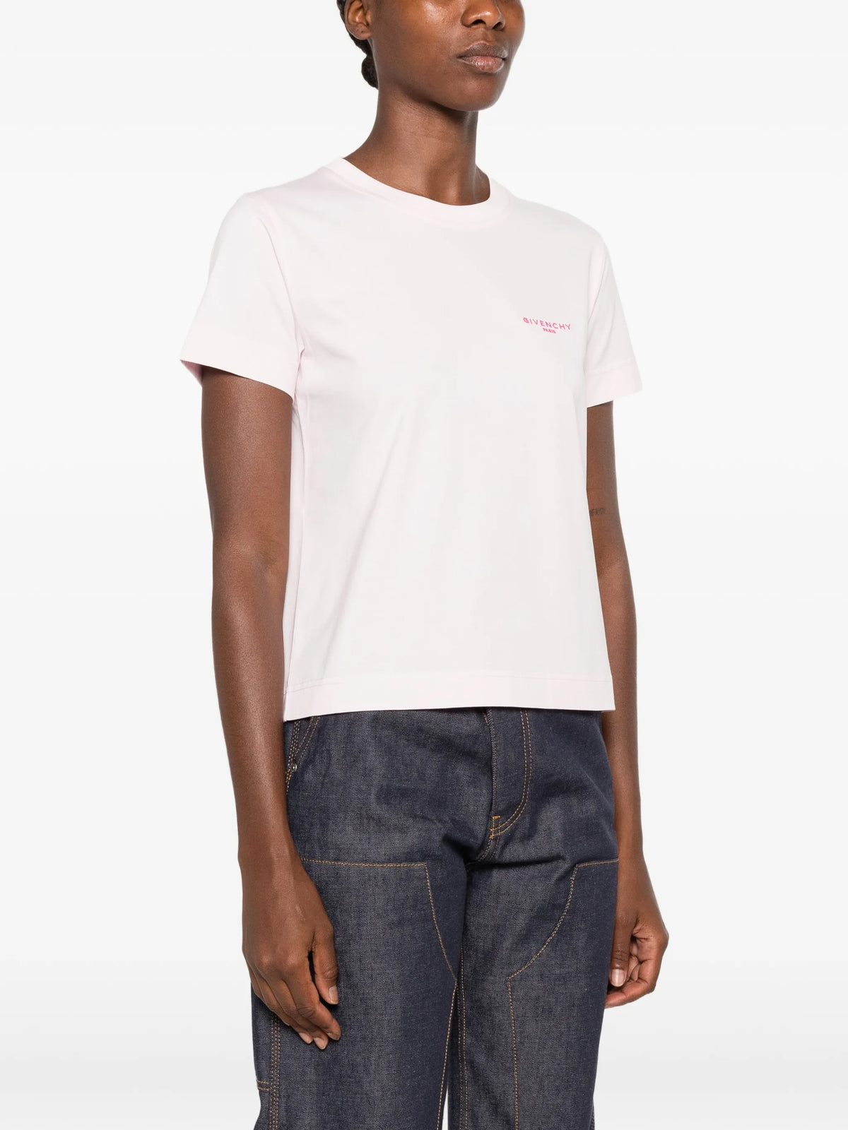 slim T-shirt in cotton with Givenchy Paris embroidery