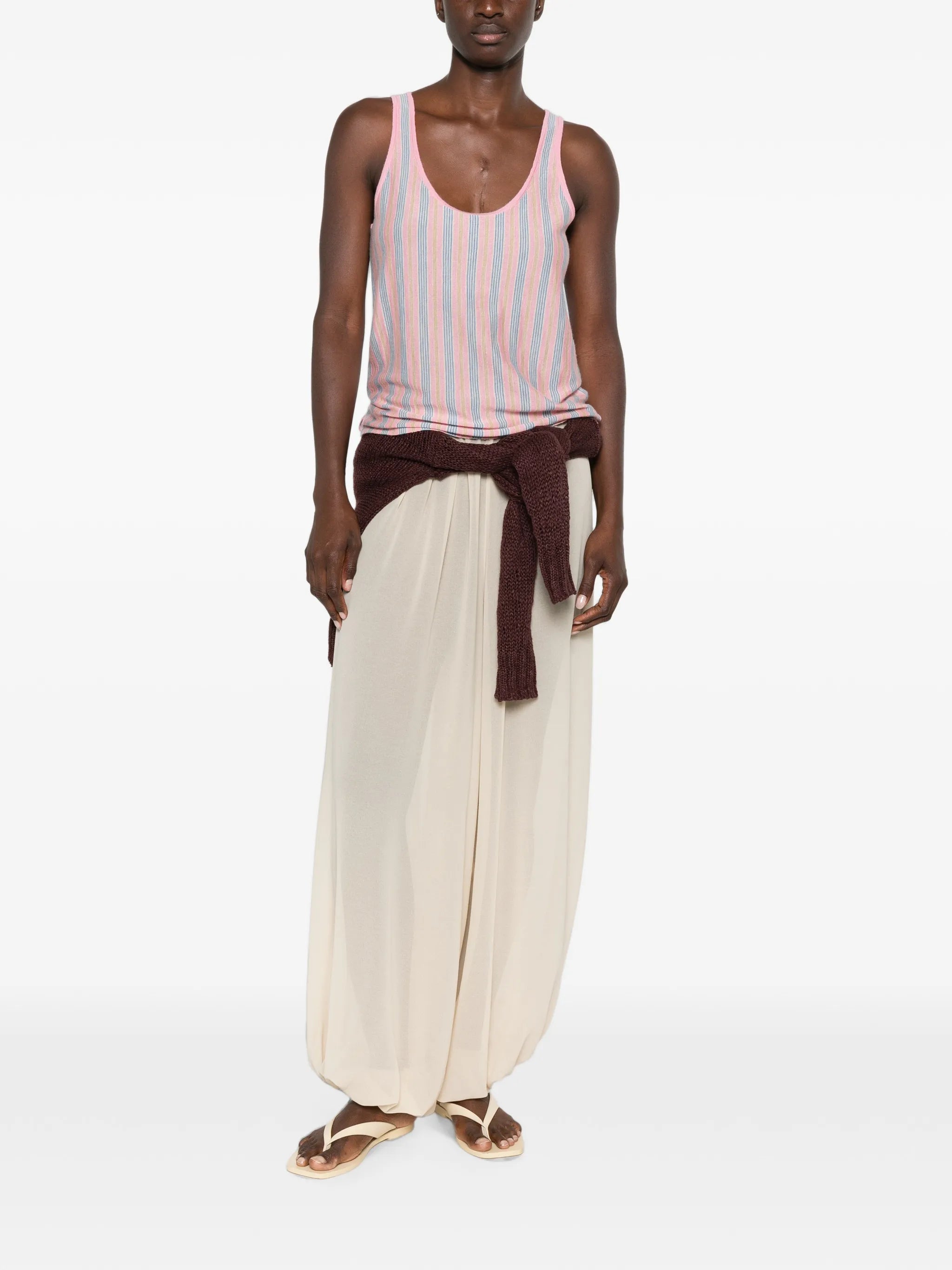 stripe-pattern tank top