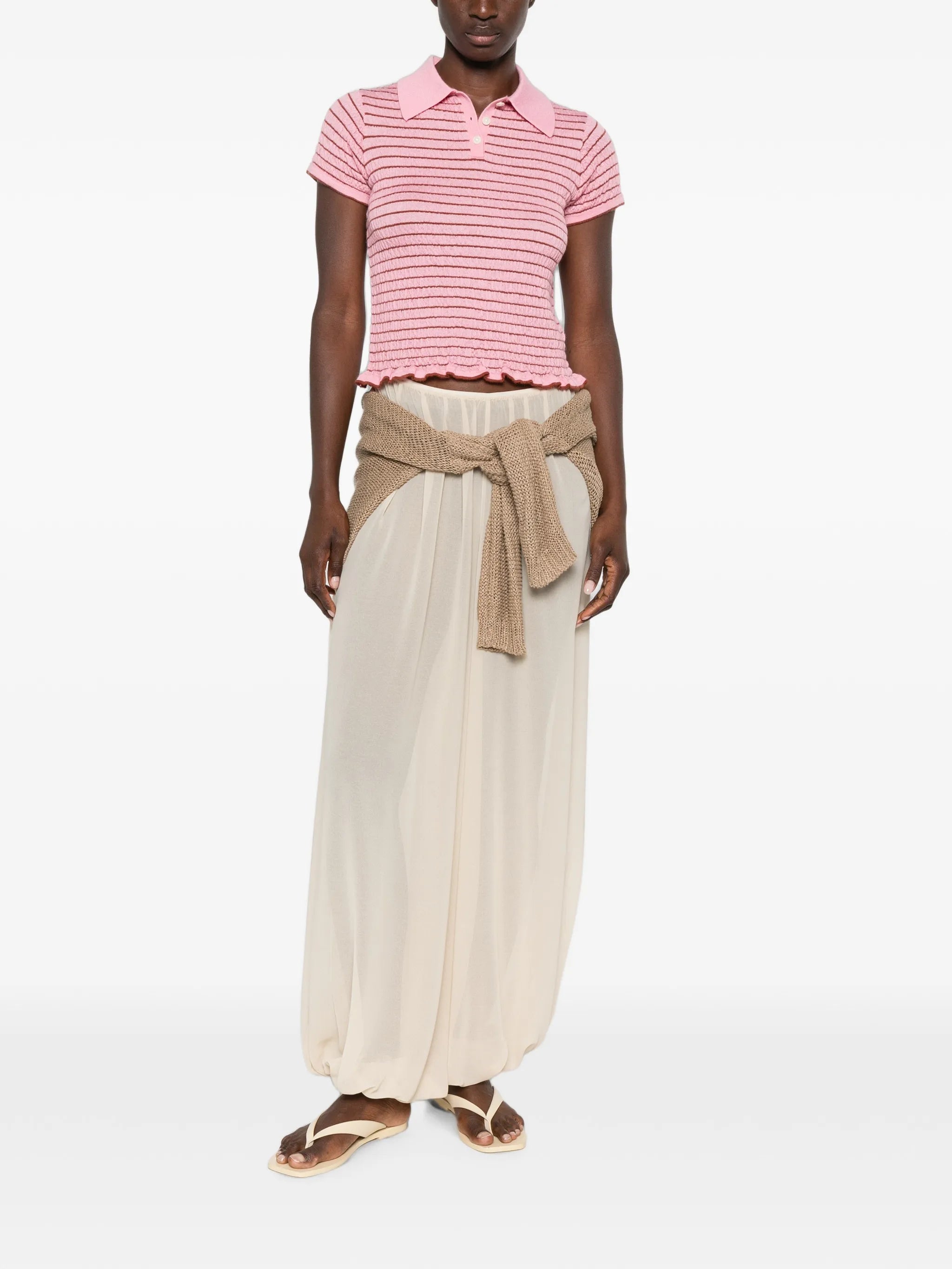 striped-pattern polo shirt