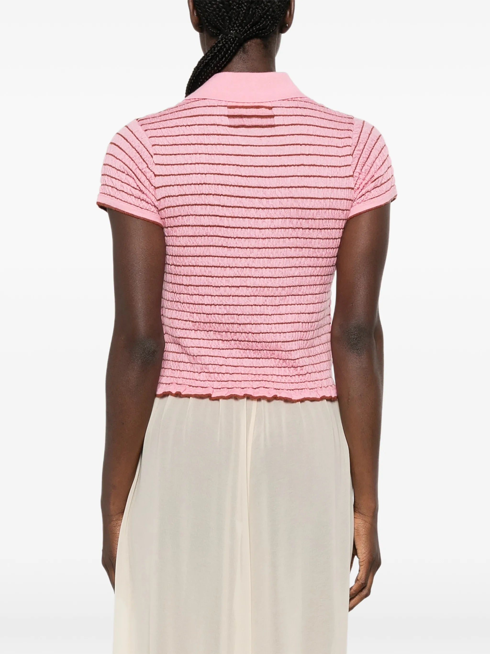 striped-pattern polo shirt
