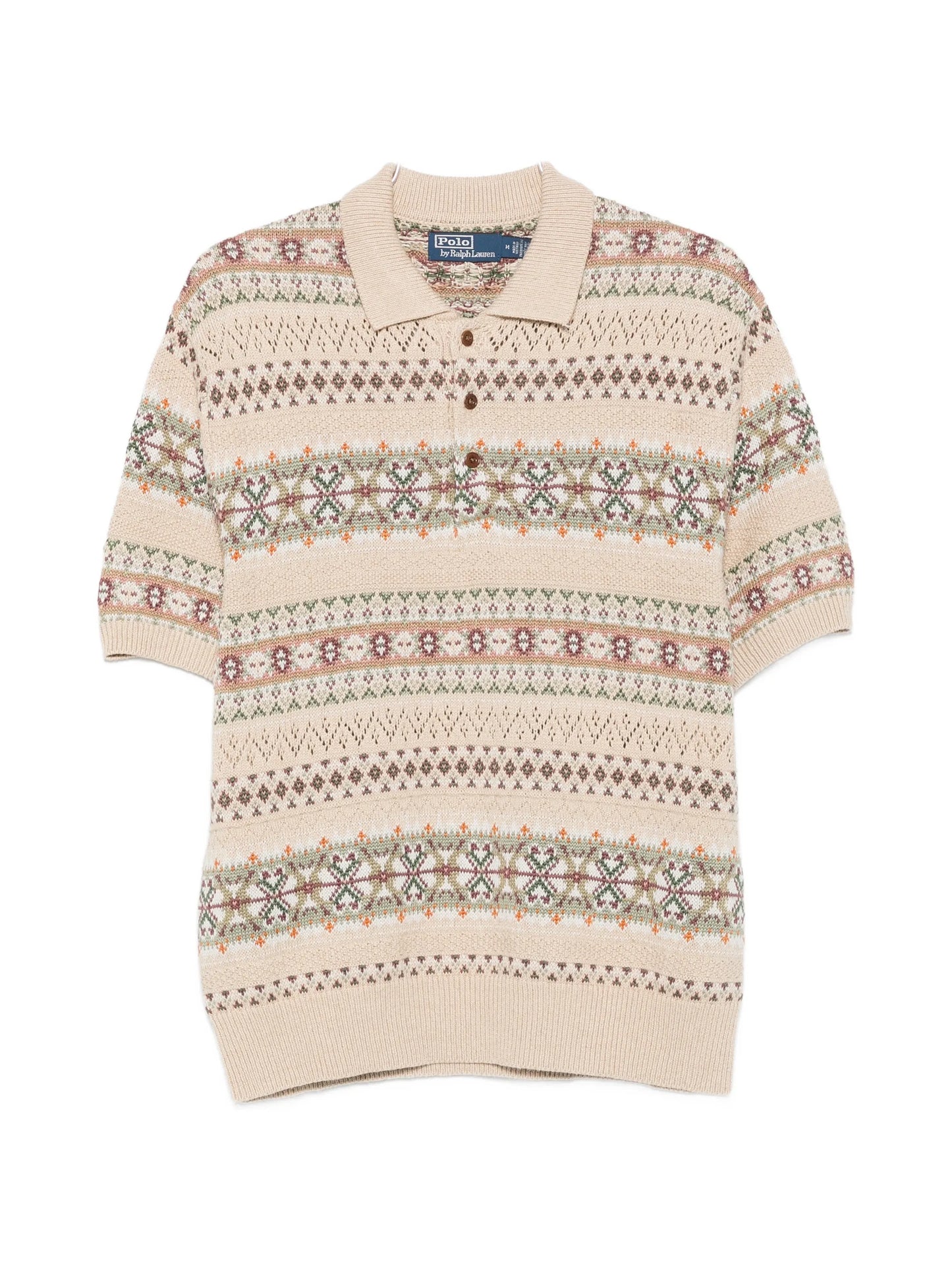 Fair Isle short-sleeve polo shirt