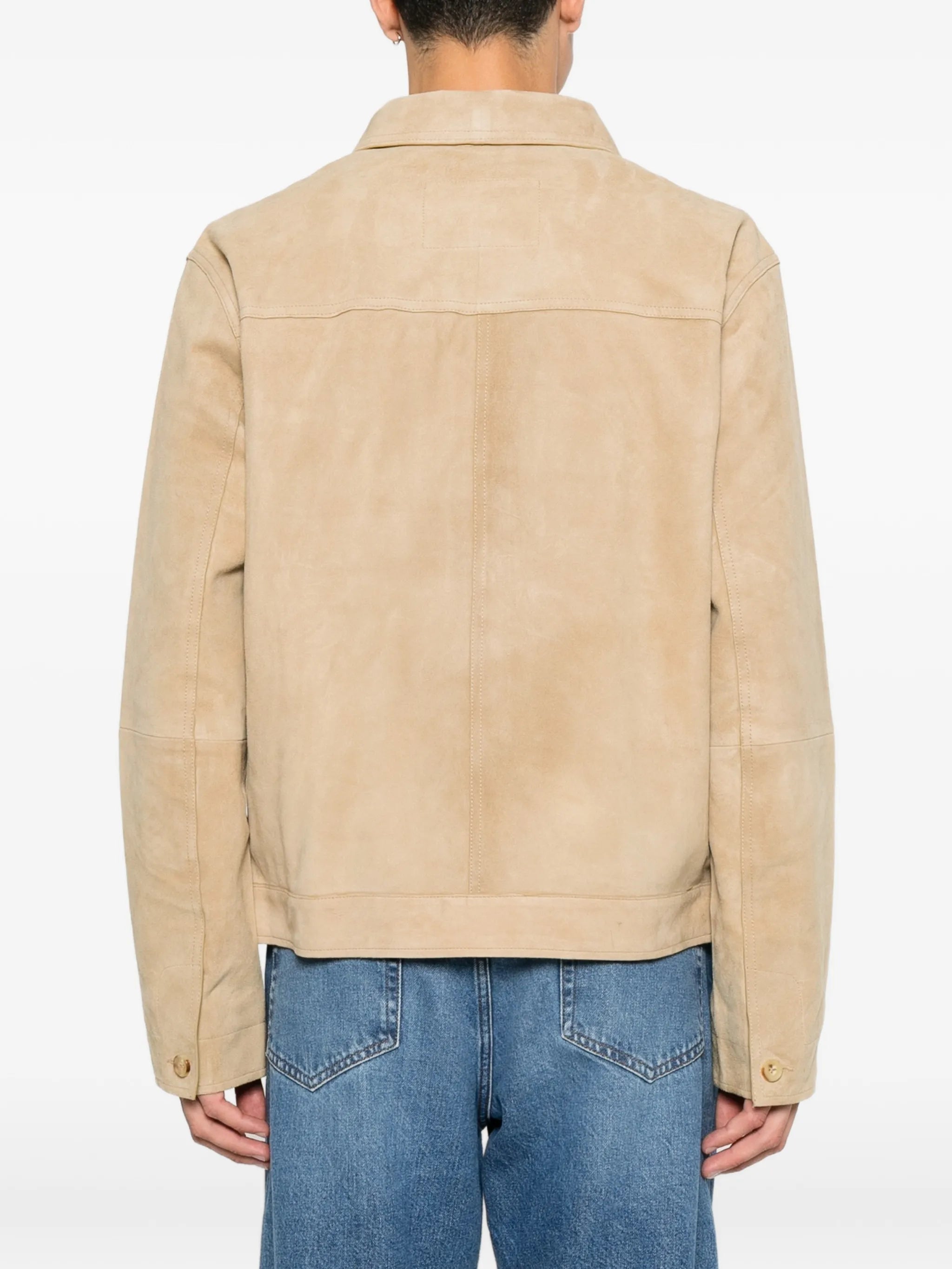 suede button-up jacket