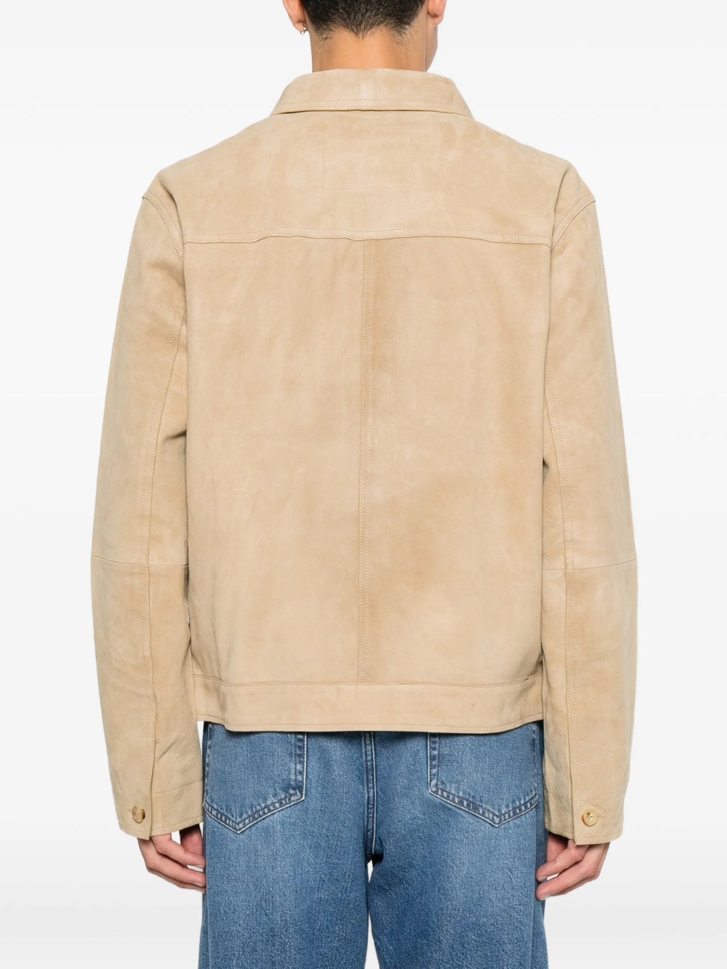 suede button-up jacket