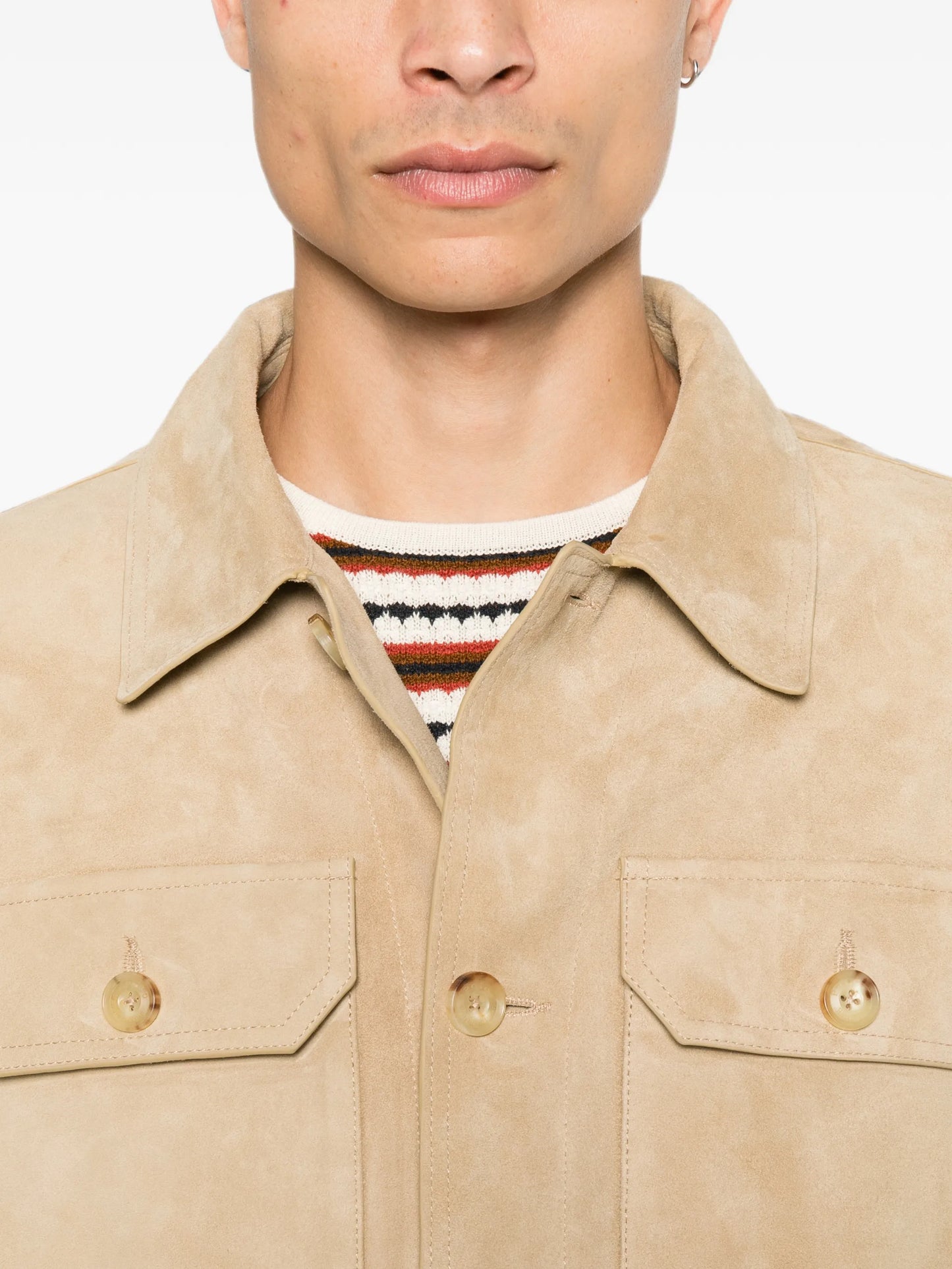 suede button-up jacket