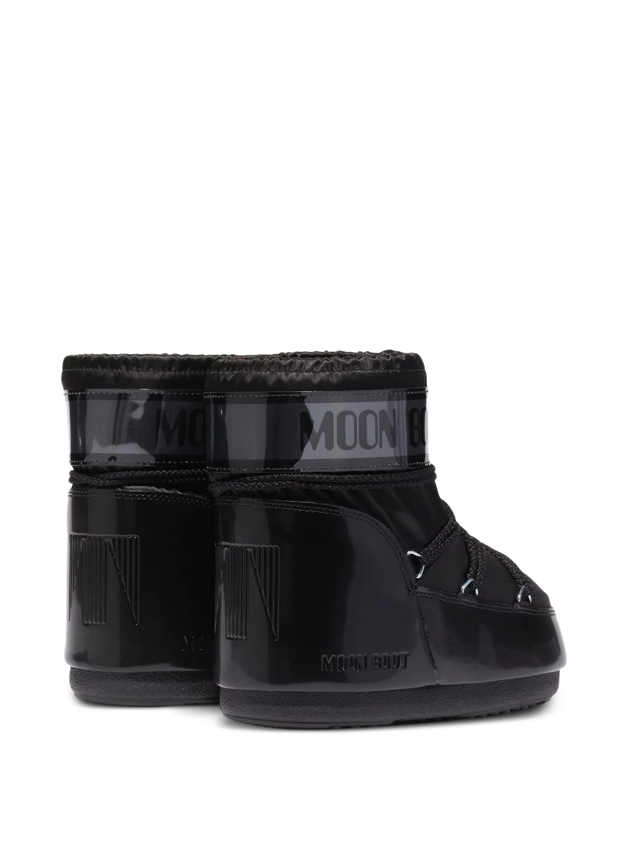 Icon Low Glance black satin boots