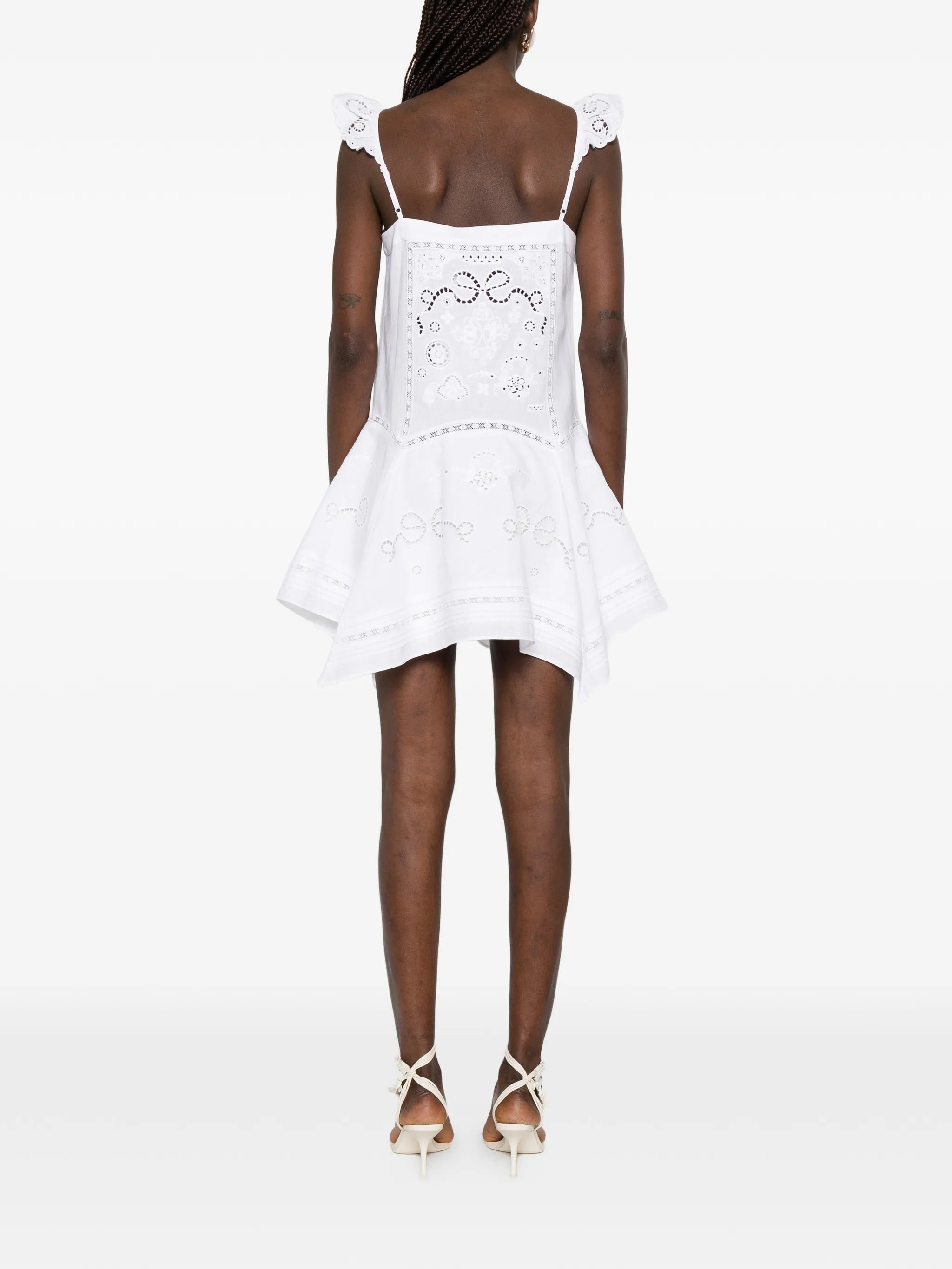lace trim mini dress