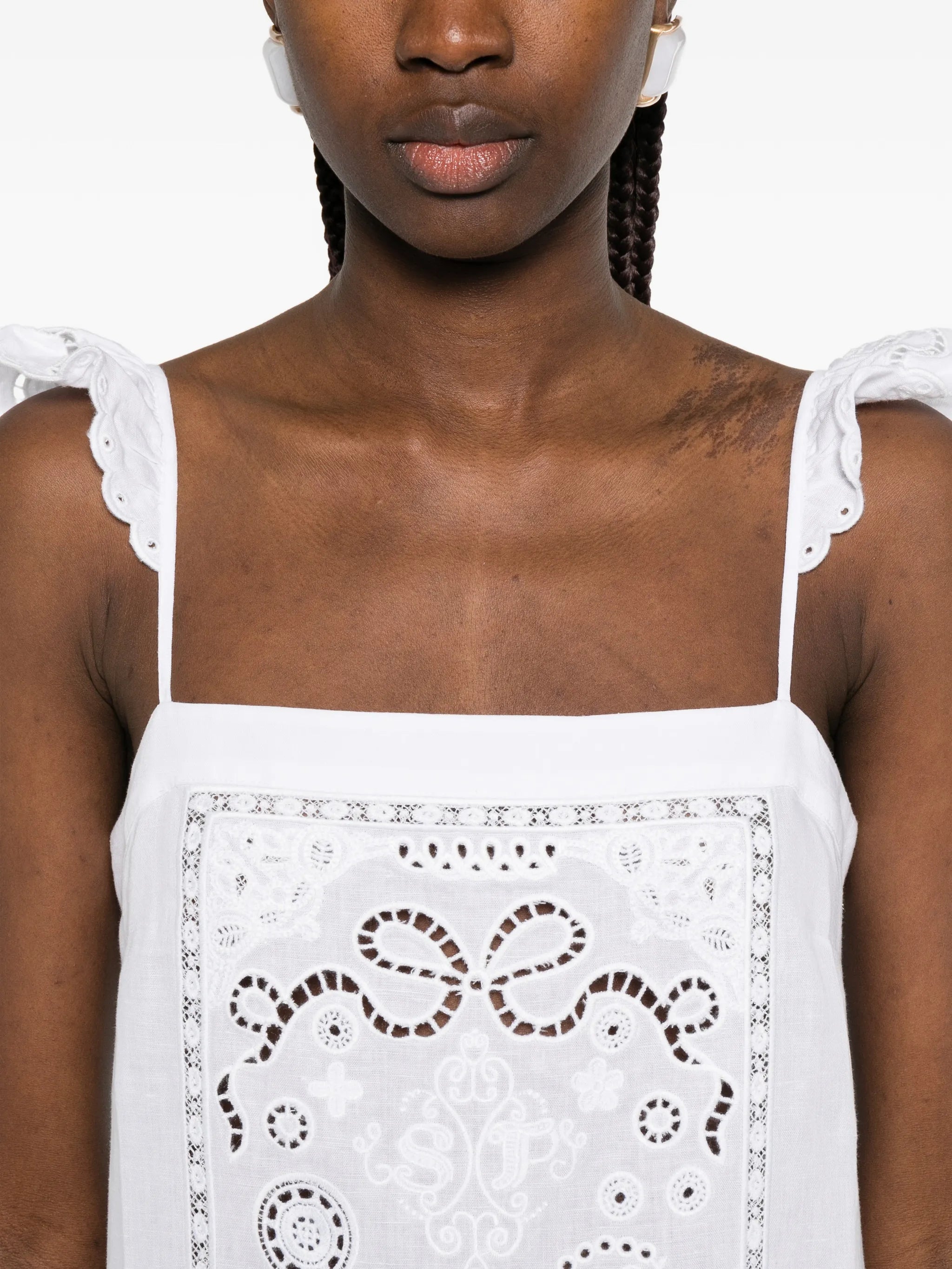 lace trim mini dress