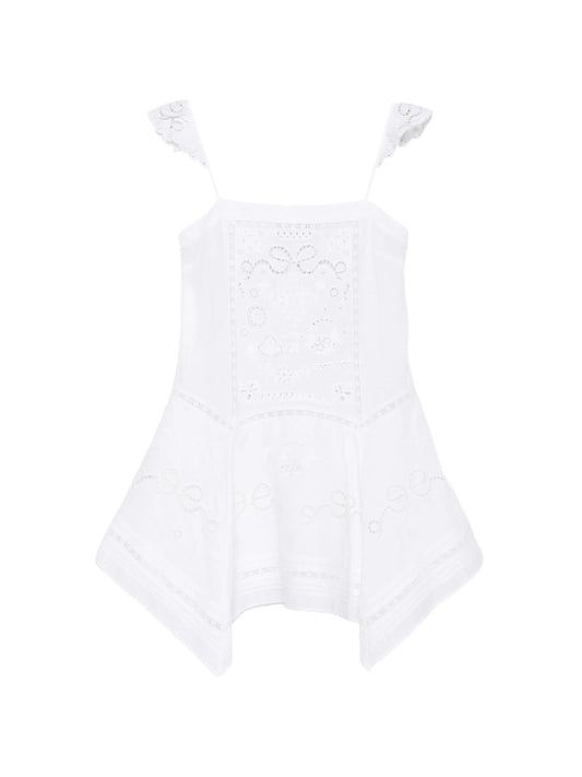 lace trim mini dress