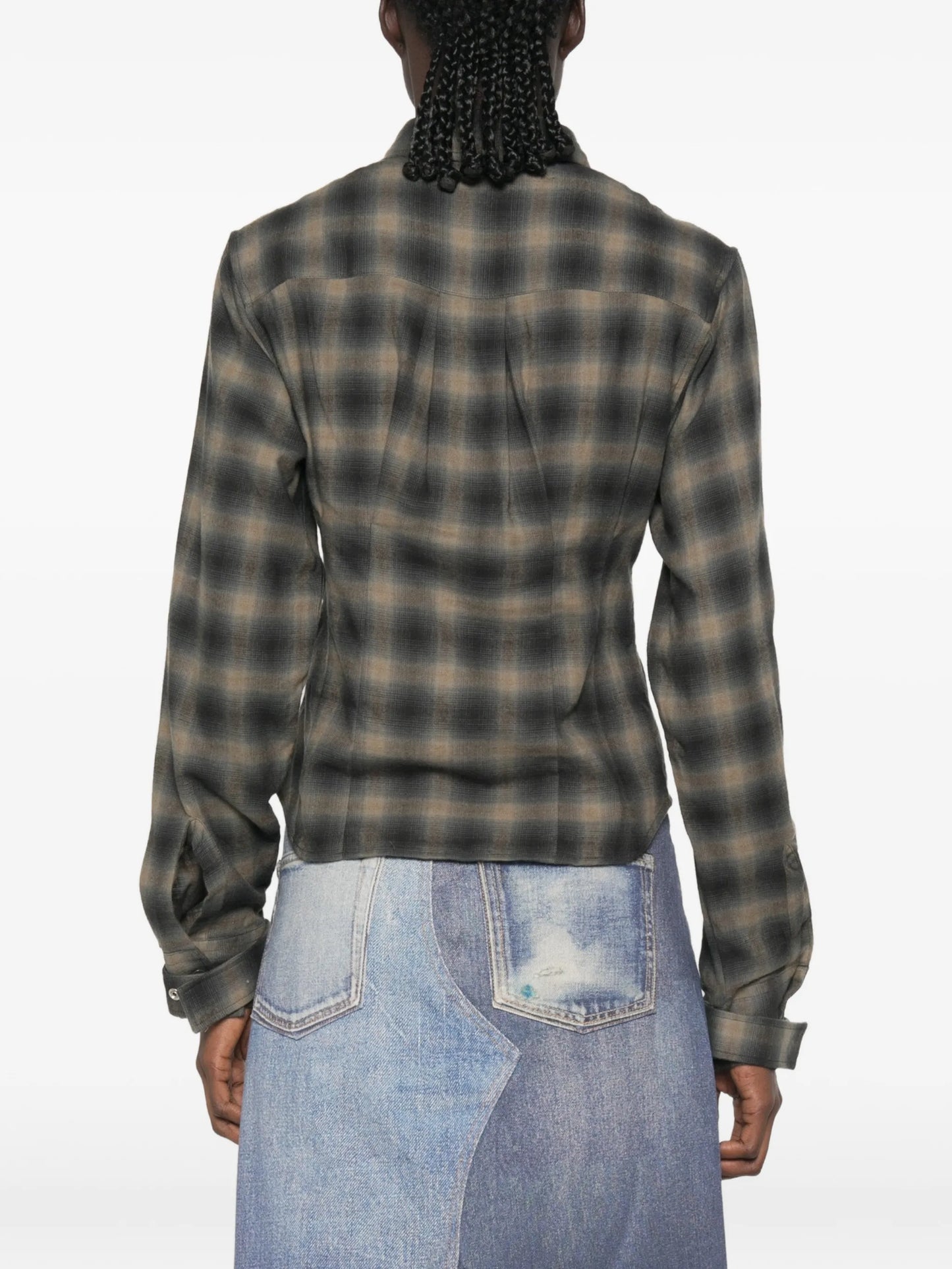 Envelop check-print shirt